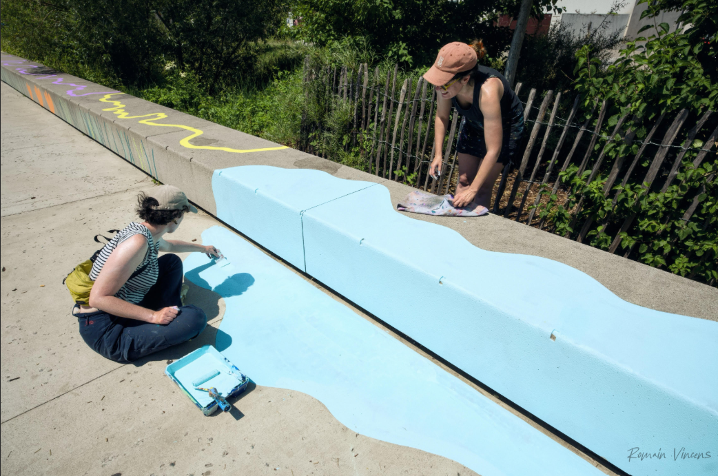 Fresque participative Avenue du Rhin
