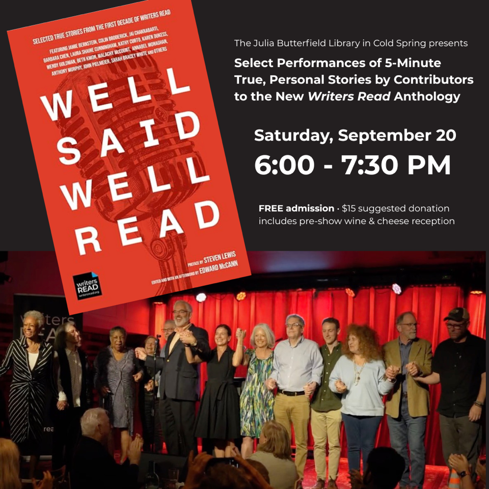 Select Performances of 5-Minute True, Personal Stories by Contributors to the New Writers Read Anthology