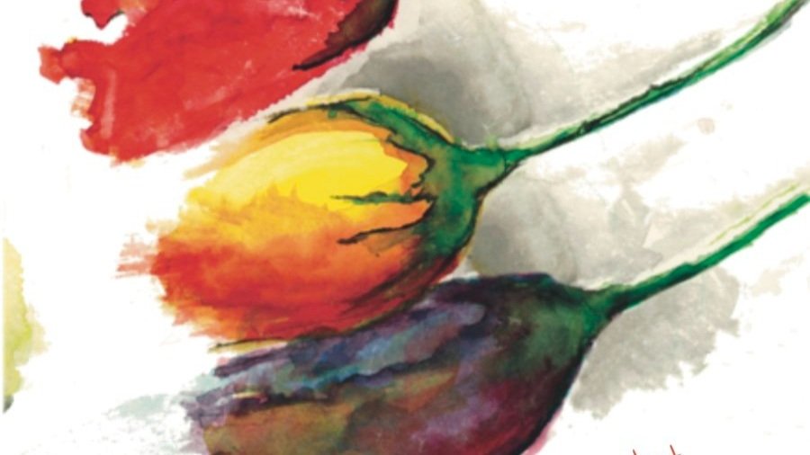 Watercolor detail from KayMesia.com’s existing homepage