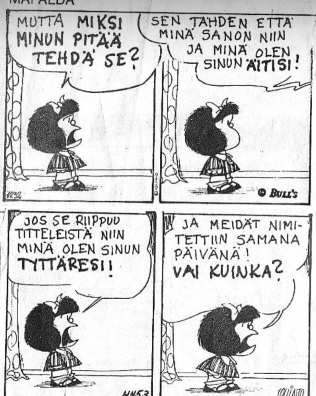 Kauan kauan sitten &auml;itini l&auml;hetti minulle t&auml;m&auml;n sarjakuvan jonkin tahtojen taiston j&auml;lkimainingeissa. 
En ehk&auml; silloin ihan tavoittanut viestin ydint&auml;. Ett&auml; olimme molemmat yht&auml;lailla suhteemme osapuolia, 