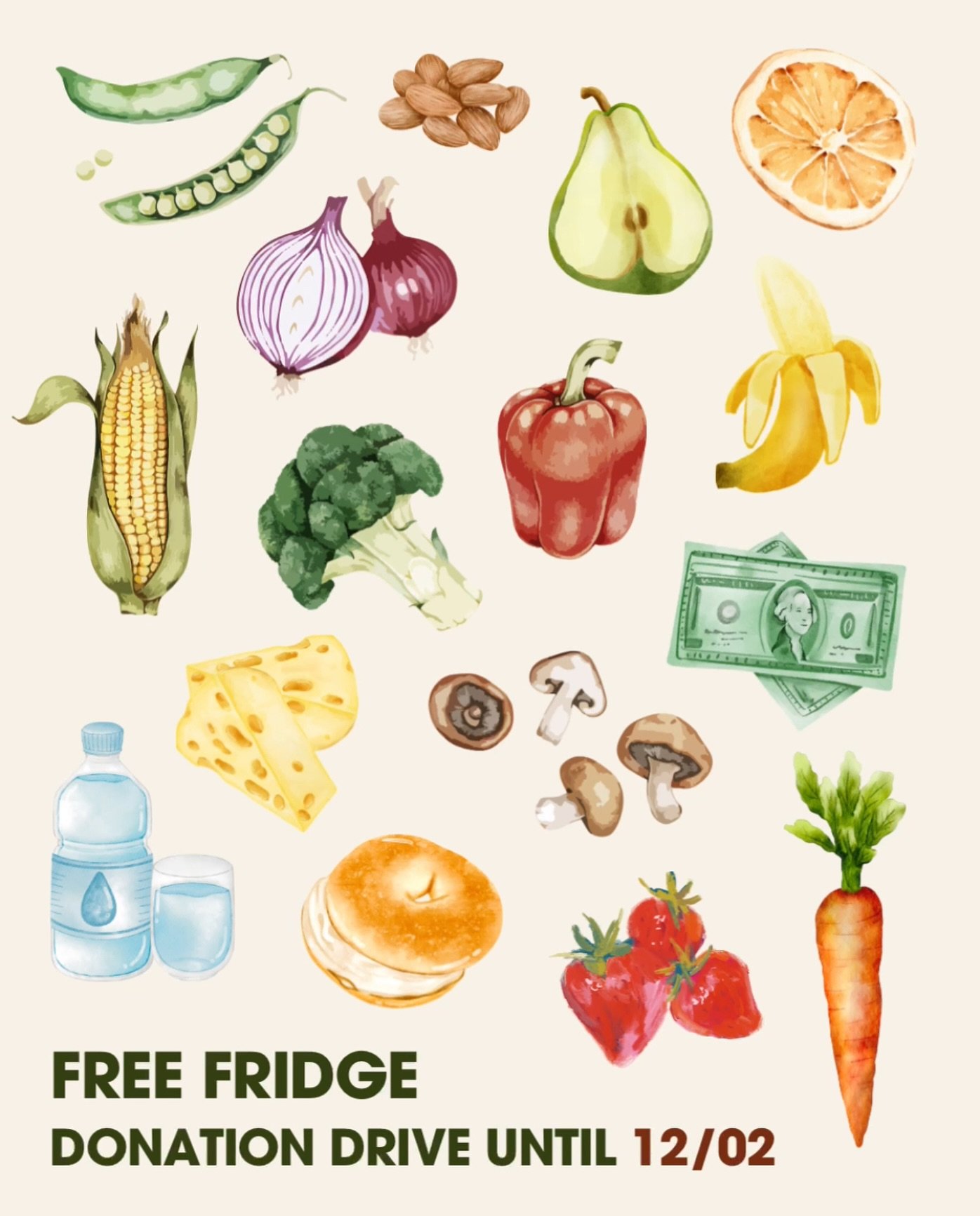 🍎 Community Support 🍎

This month we will be hosting a food donation drive to drop off to @atxfreefridge on a weekly basis. 

Accepted items include fresh produce, canned goods, nonperishable items and individually portioned prepared meals (labeled