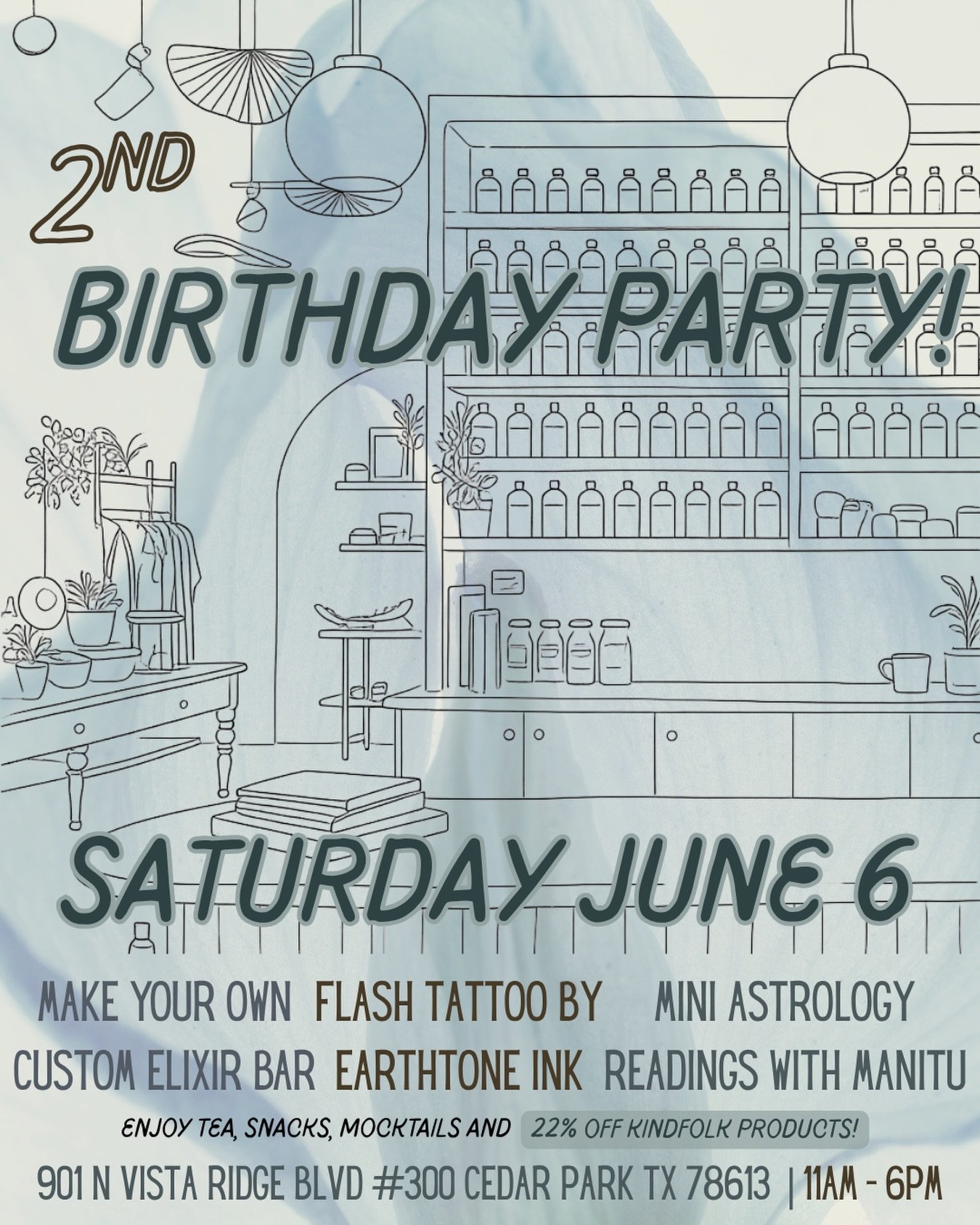 🪩 It&rsquo;s our Terrible Two&rsquo;s Era! 🪩 

Celebrate our second birthday with us! The shop will be operating as usual with fun EXTRAS for you and the whole family to enjoy!

ꕥ we&rsquo;ll be serving sparkling peach mocktails with cooling herbs 