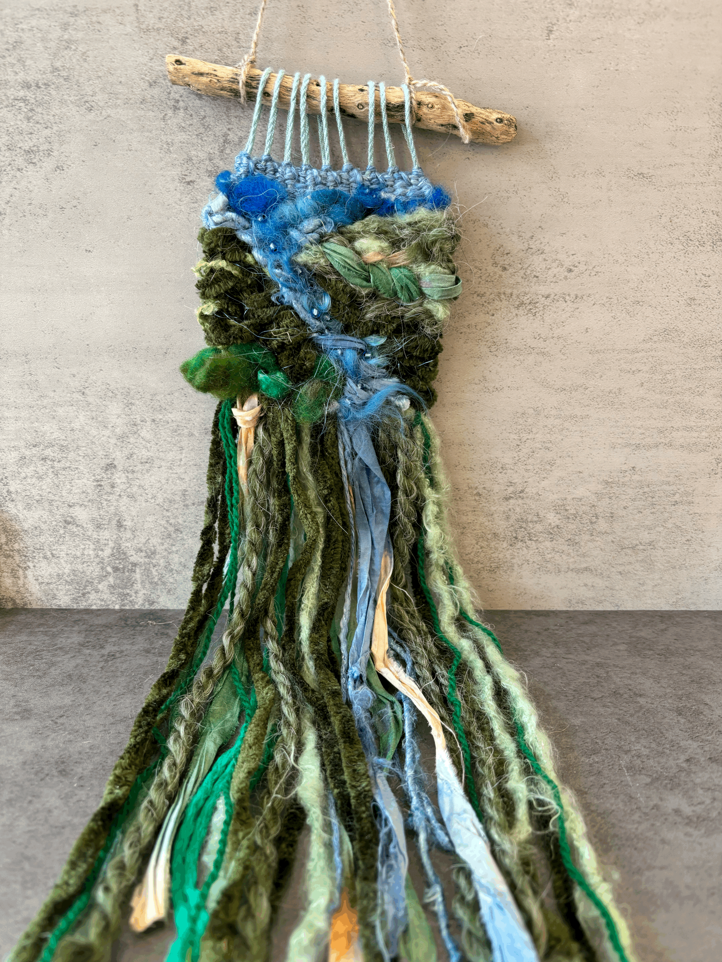 Long Teal Strip Wall Hanging