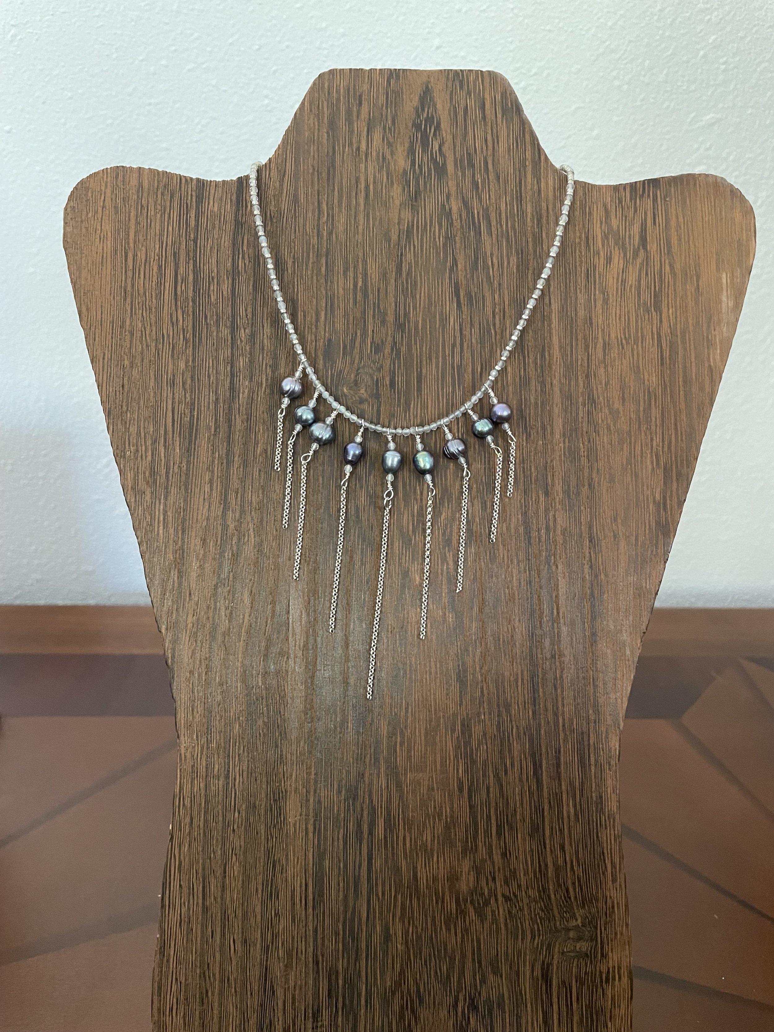 Labradorite & Fresh Water Pearl Choker