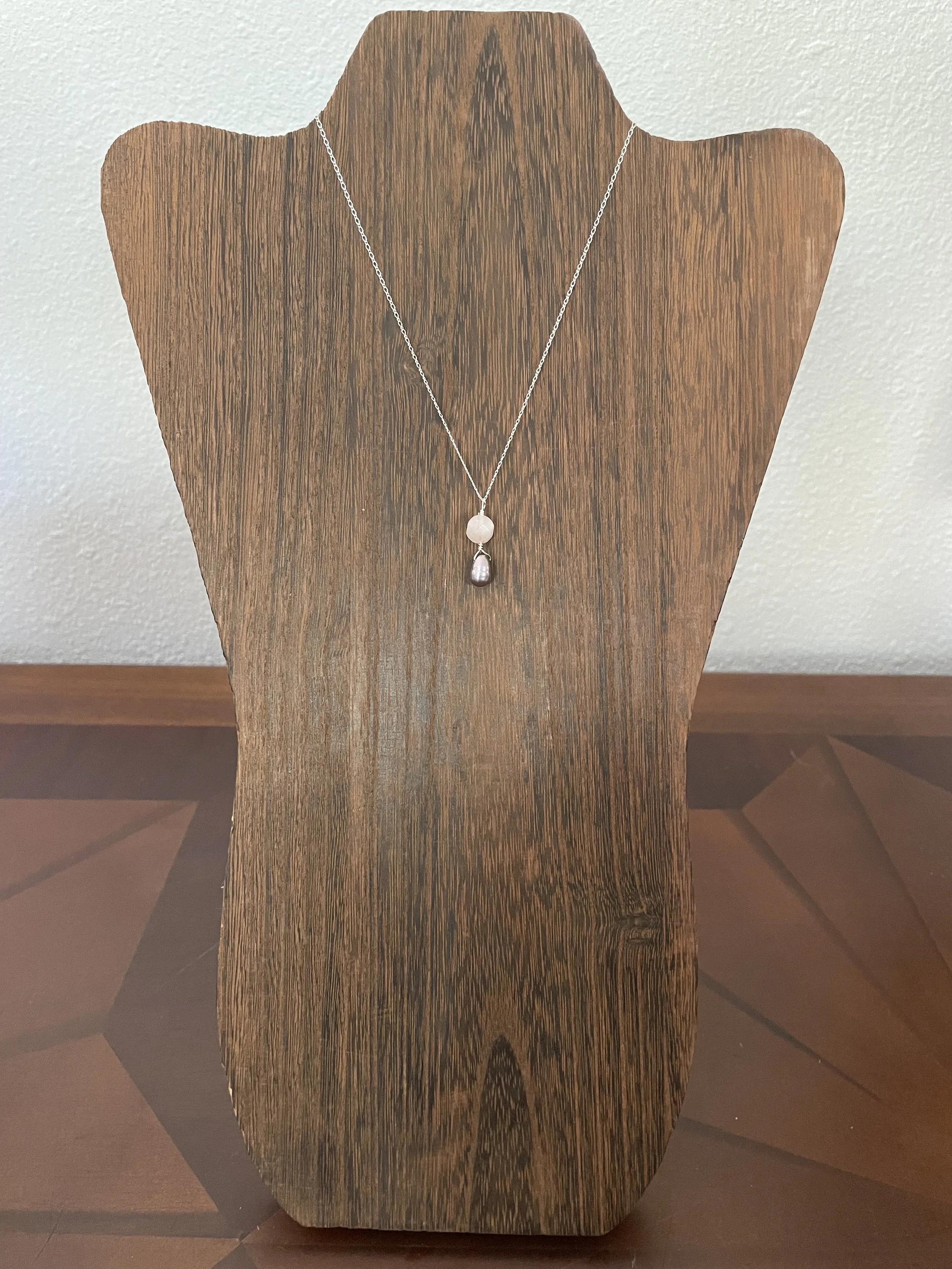 Morganite & Fresh Water Pearl Necklace