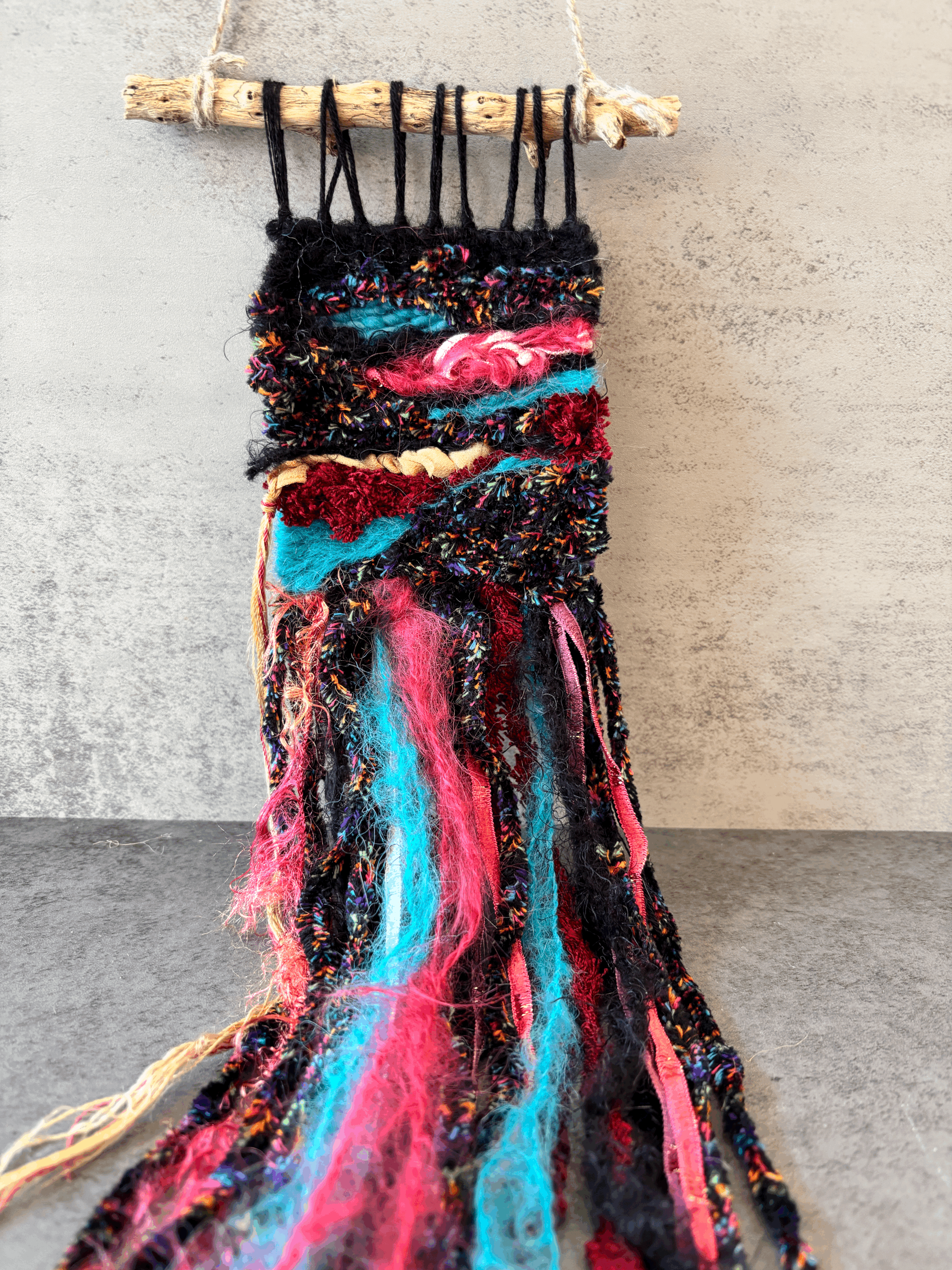 Long, Black, Rich Colors Wall Hanging