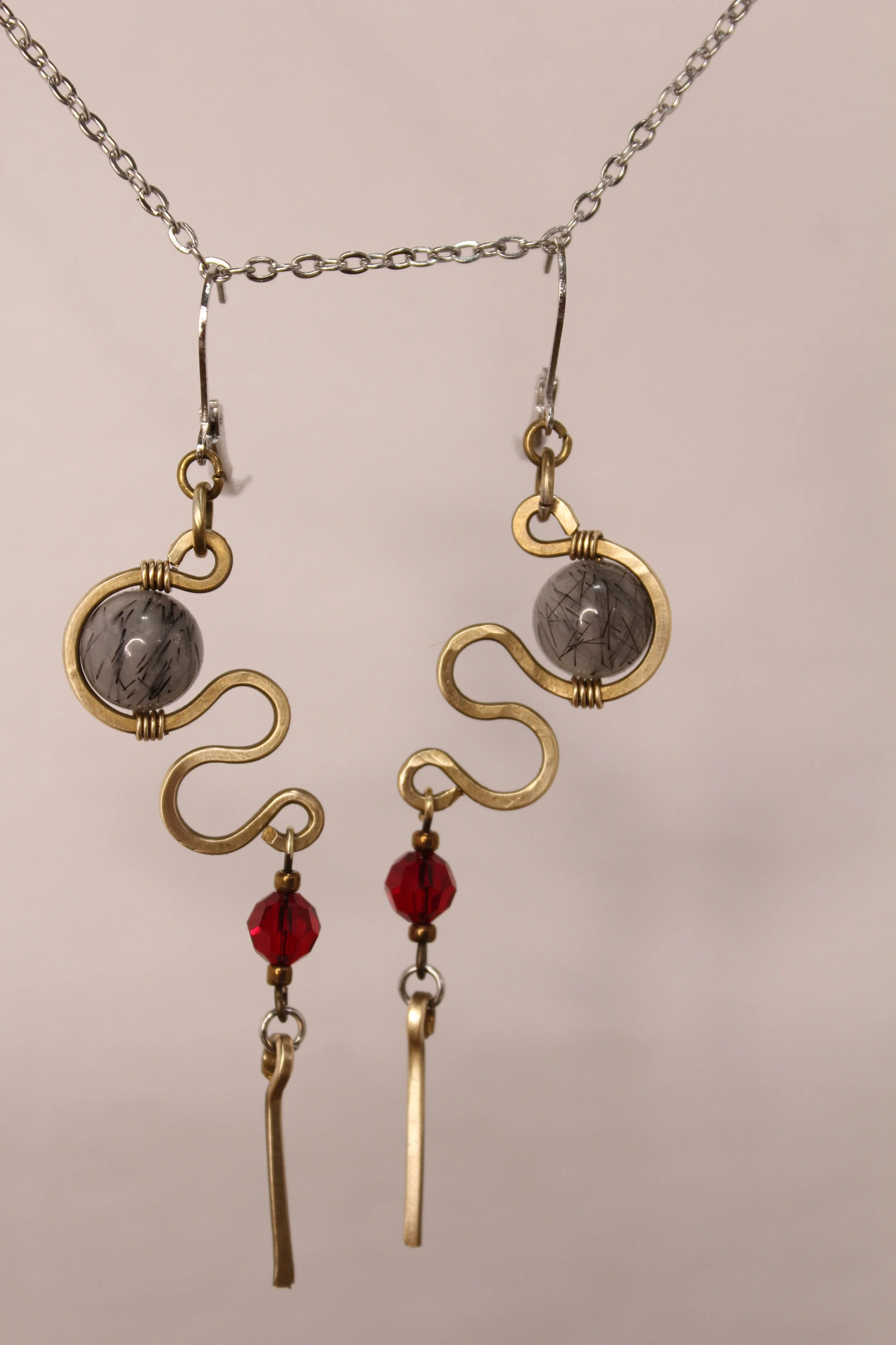 Rutile Quartz Winding Earrings
