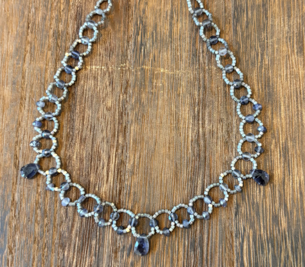Iolite Circle Beaded Fairy Choker