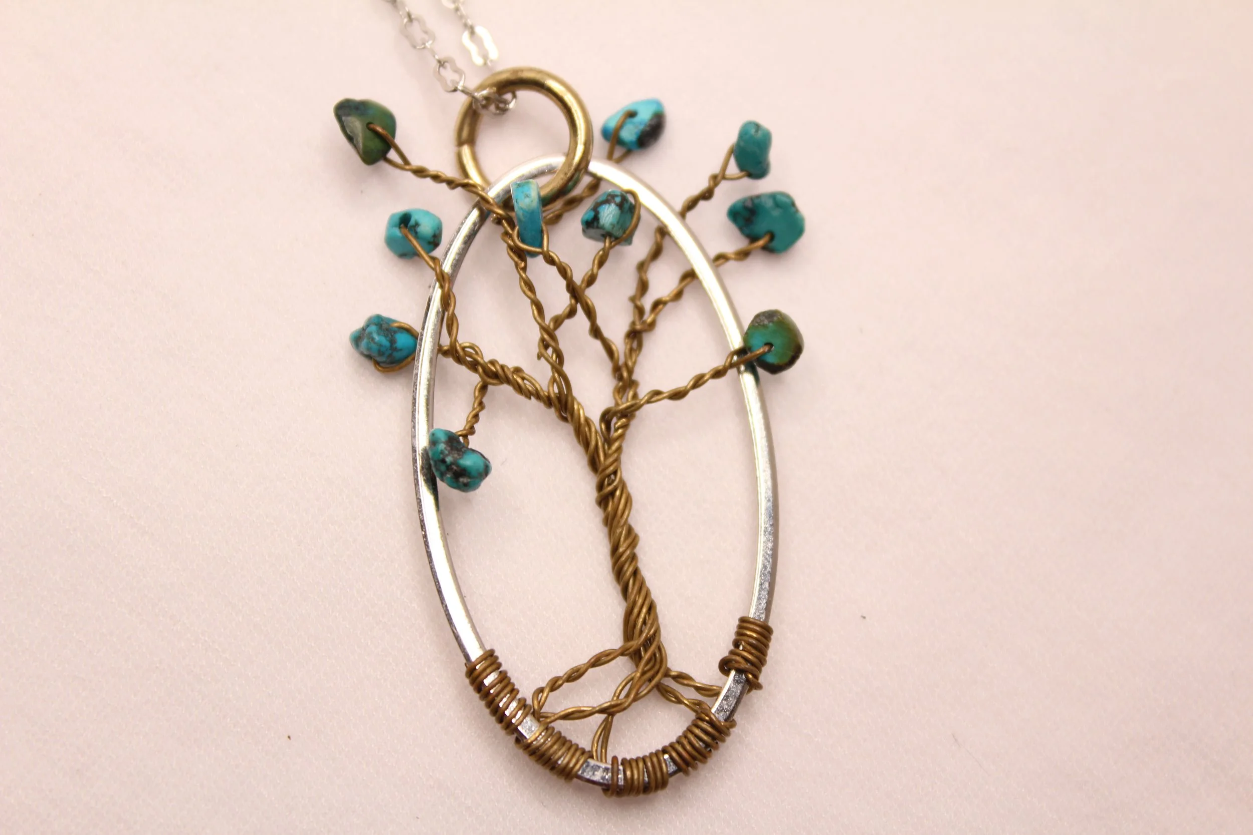 Turquoise Tree of Life Pendant Necklace