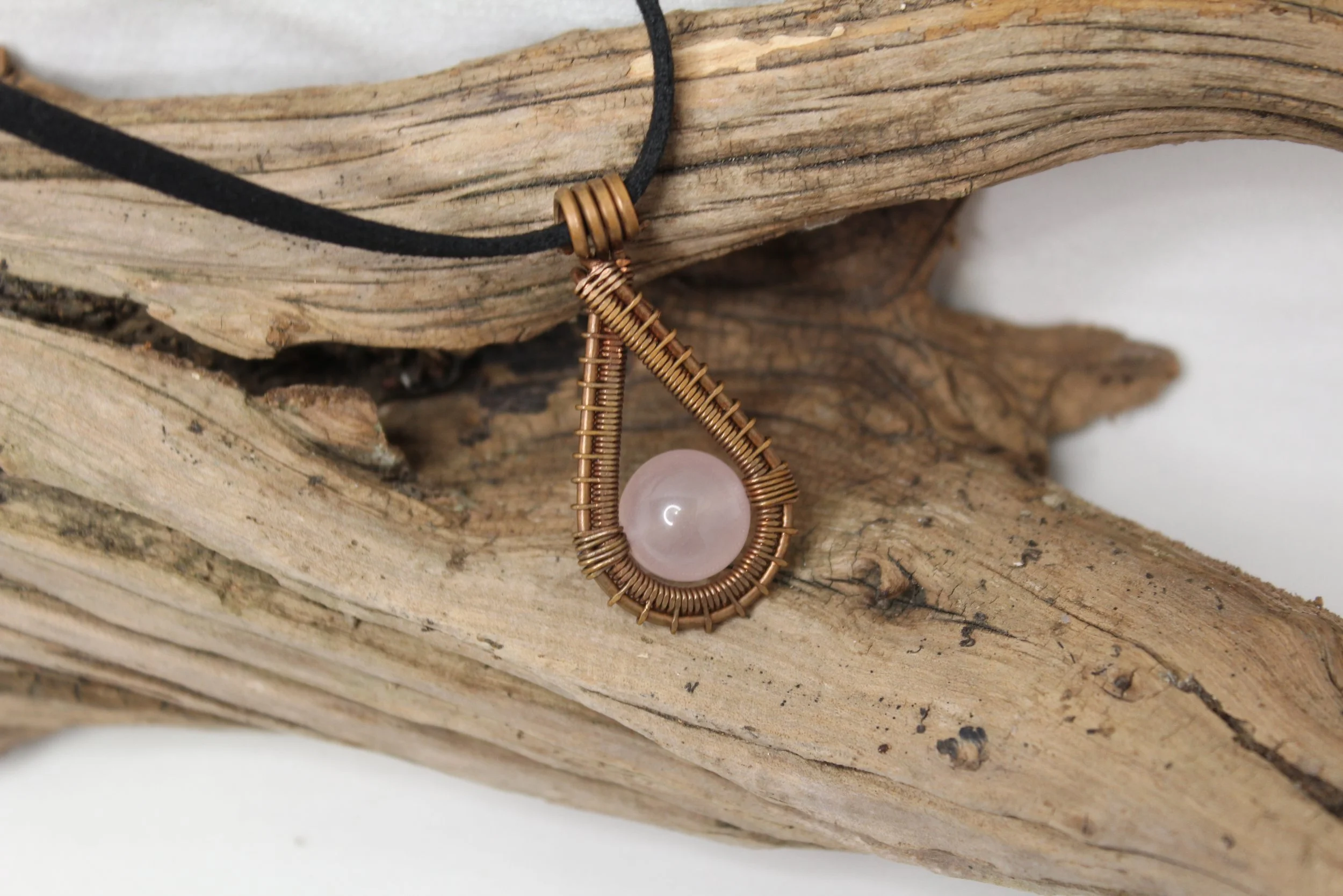 Rose Quartz Teardrop Necklace