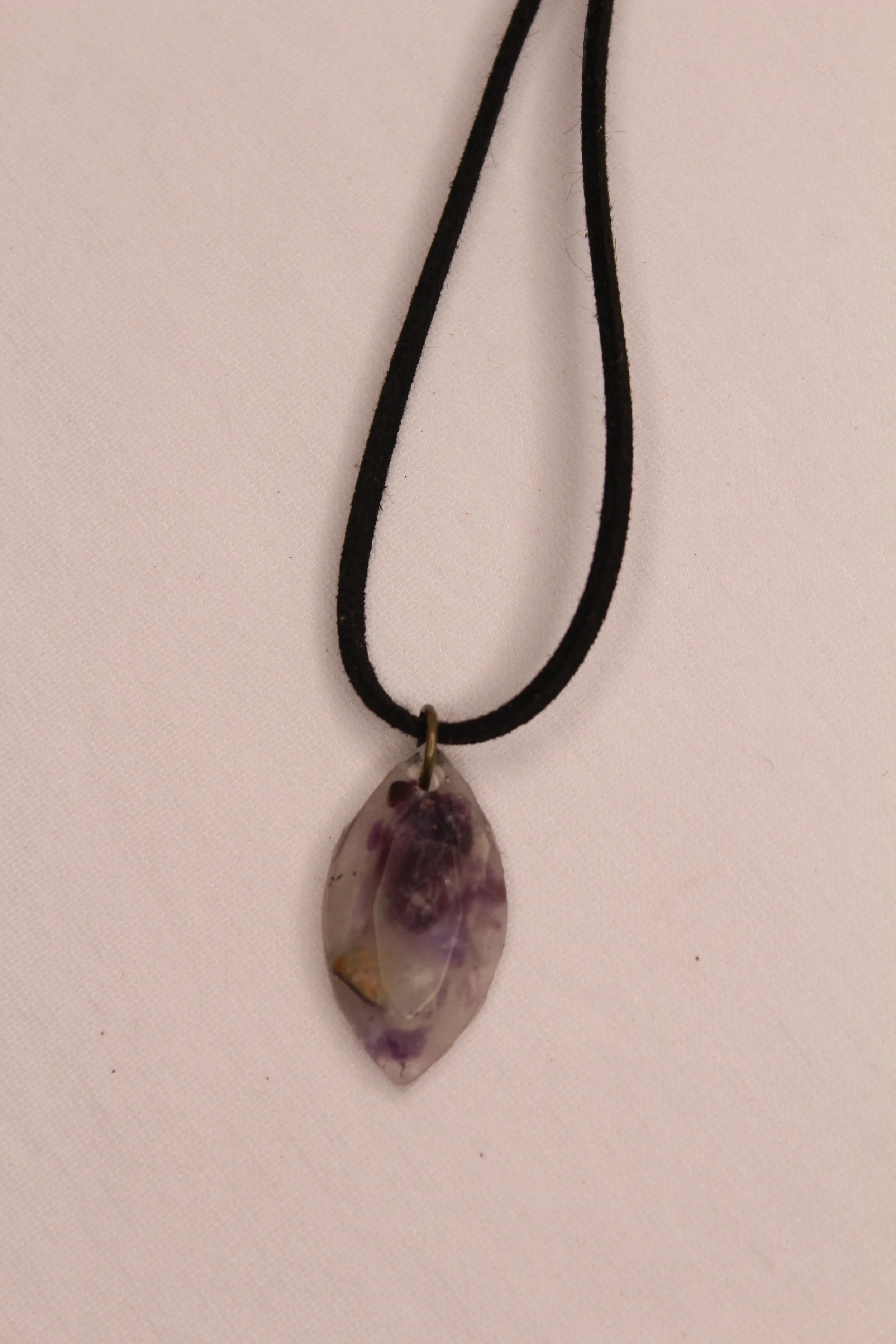 Organite Amethyst Leather Cord Necklace