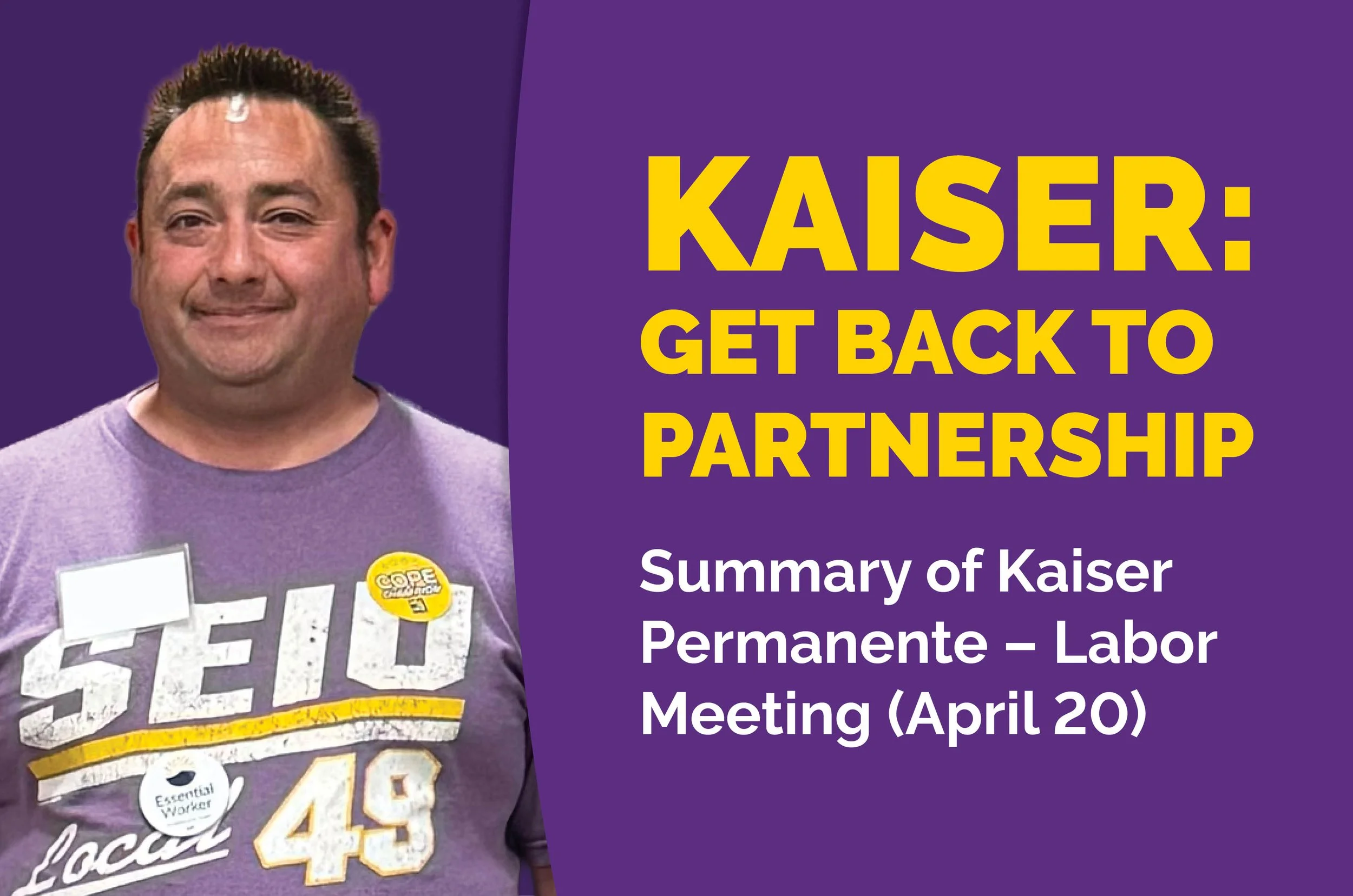 Kaiser: Get Back To Partnership