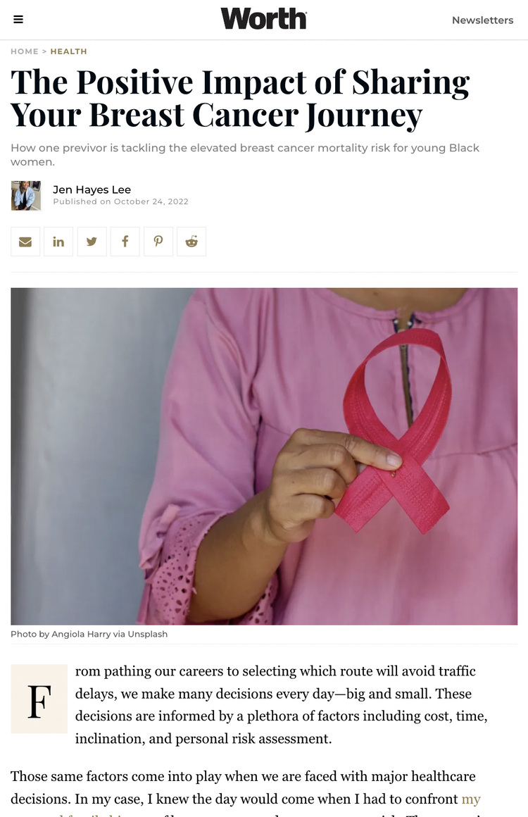 Worth: The Positive Impact of Sharing Your Breast Cancer Journey
