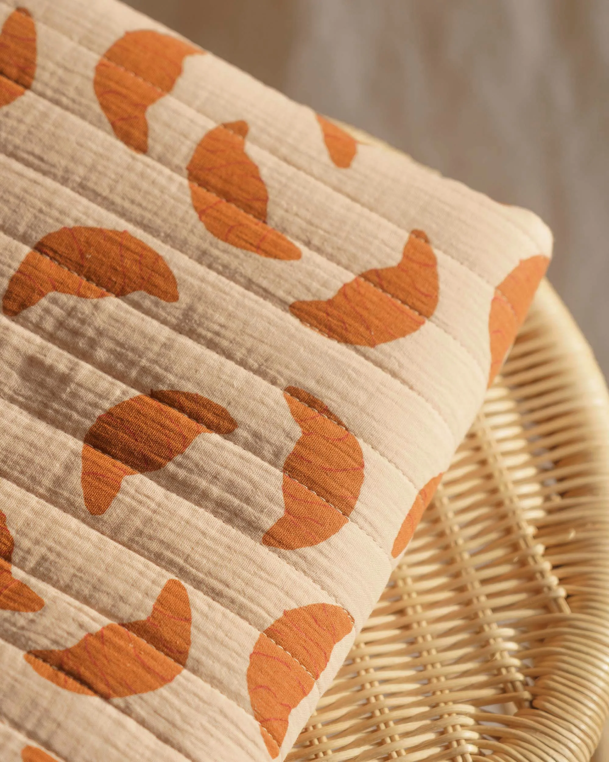 Quilted cotton / croissant /rust