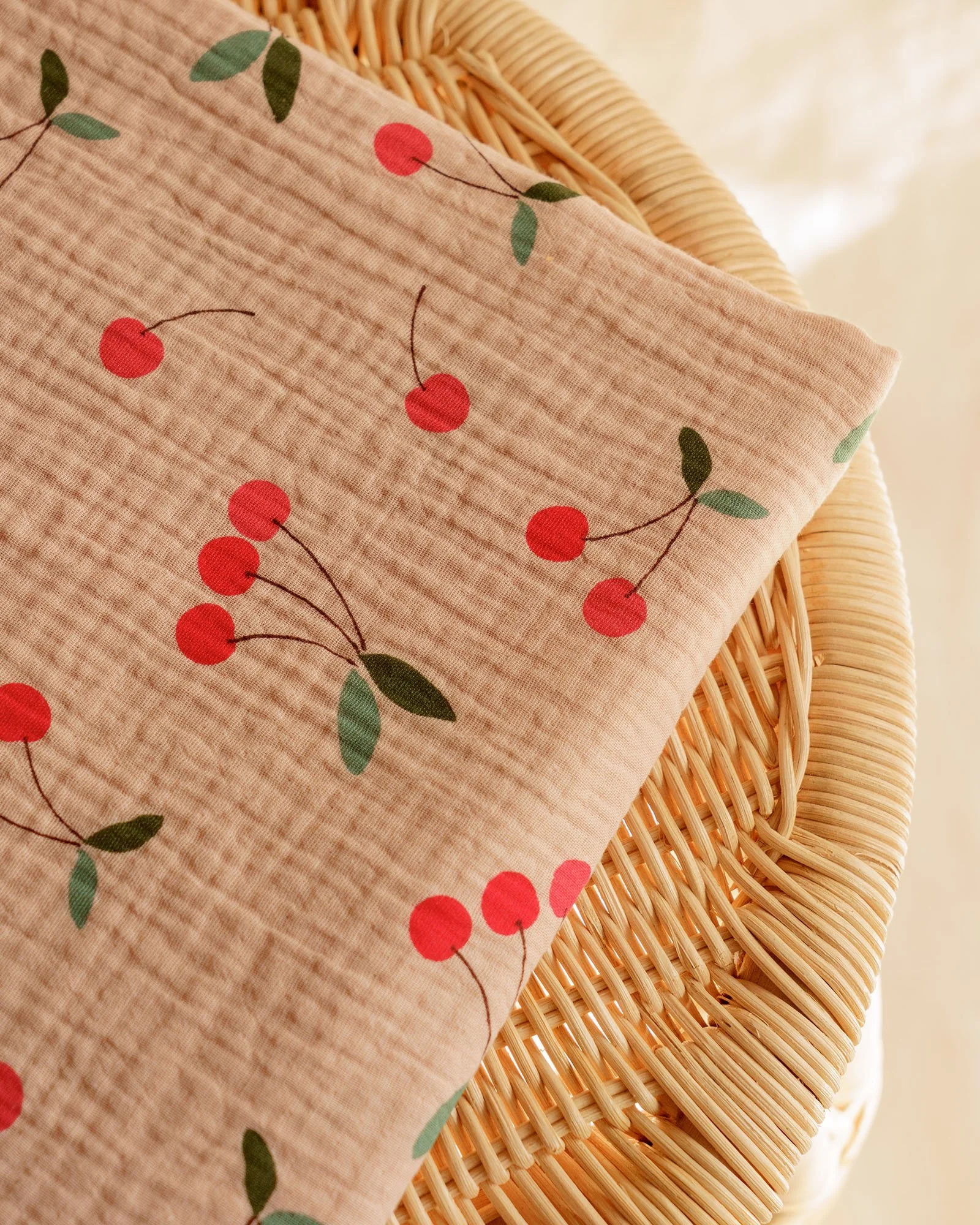 Double gauze / Cherry Print