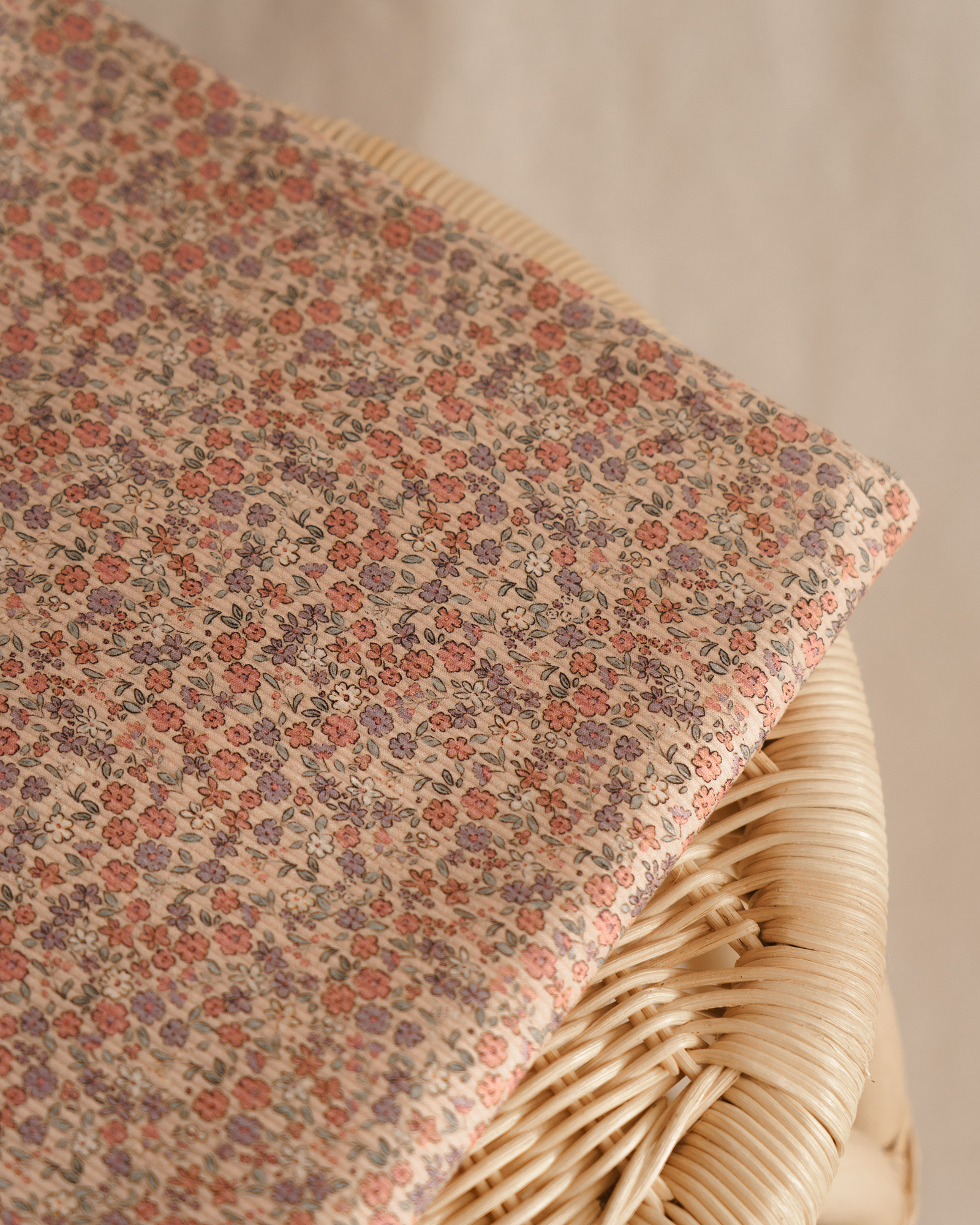 Rib jersey / flower / clay pink