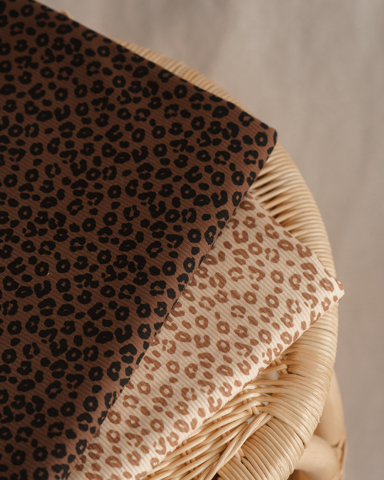 Rib jersey / leopard print / set