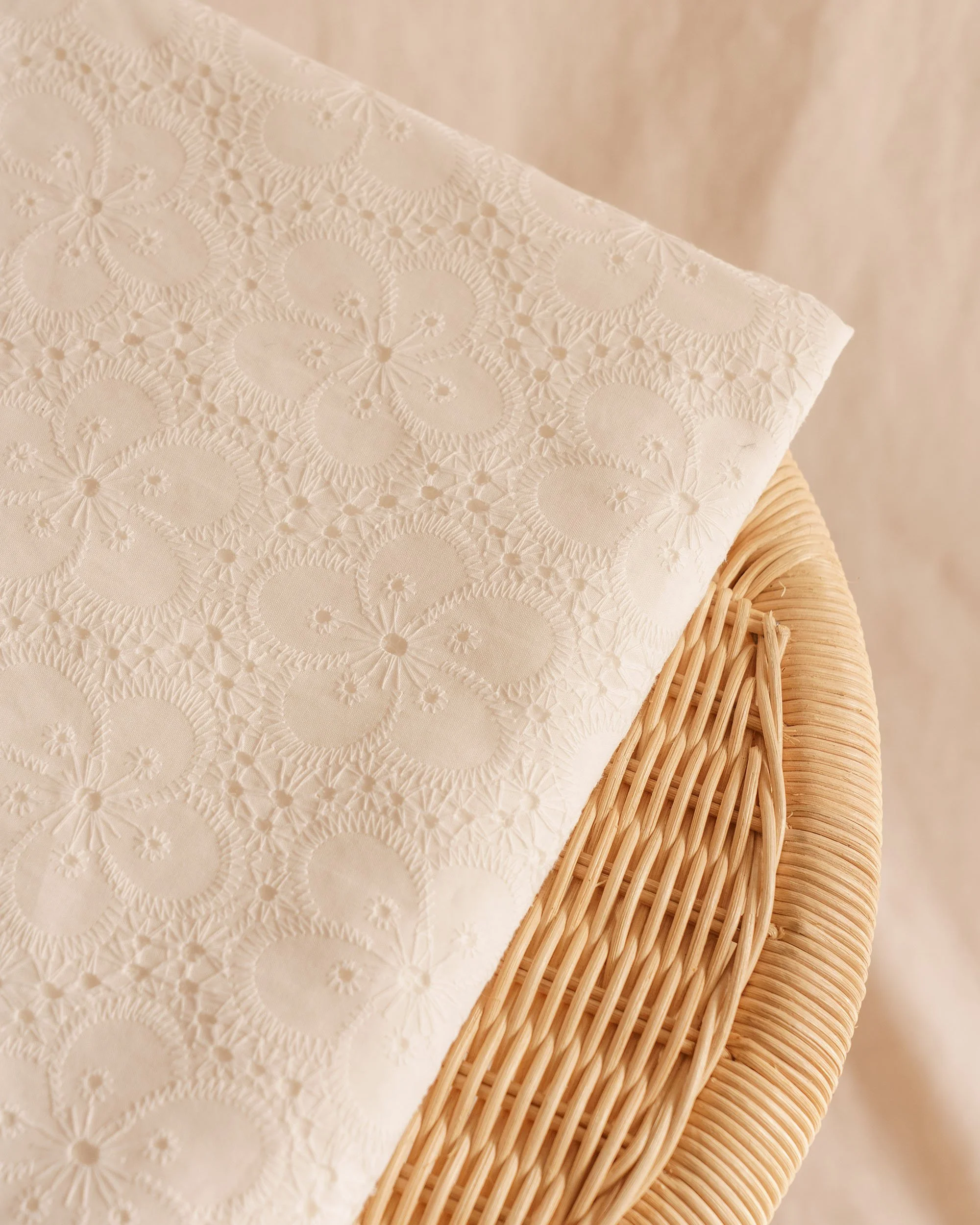 Cotton Embroidery / White Floral