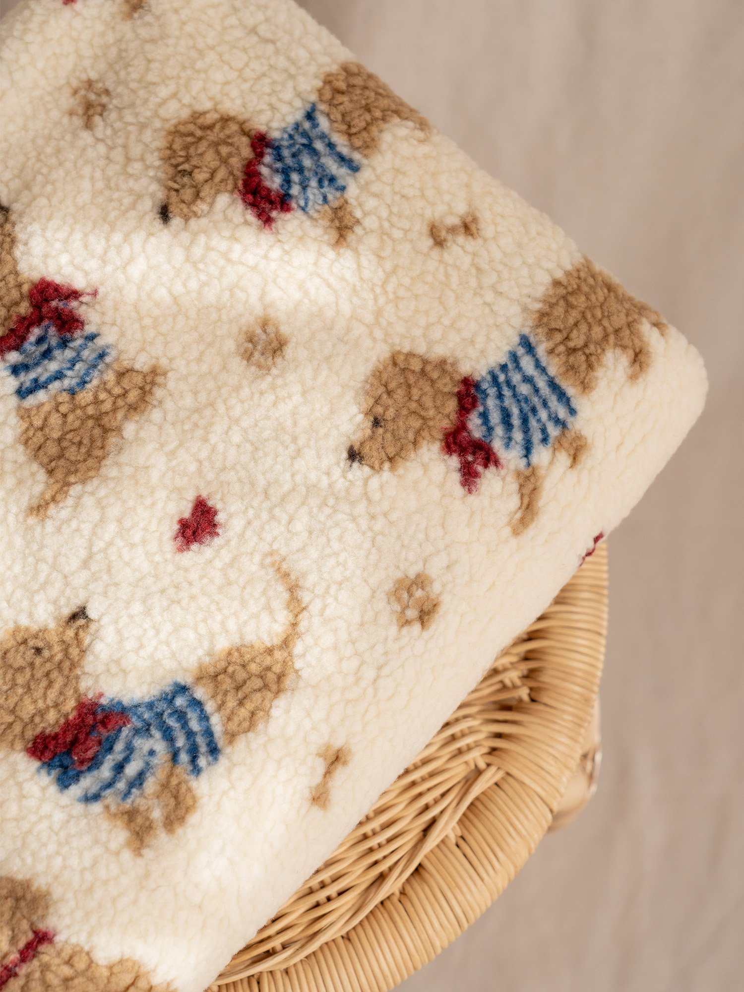 Teddy Fabric - Cute Dogs on Ecru