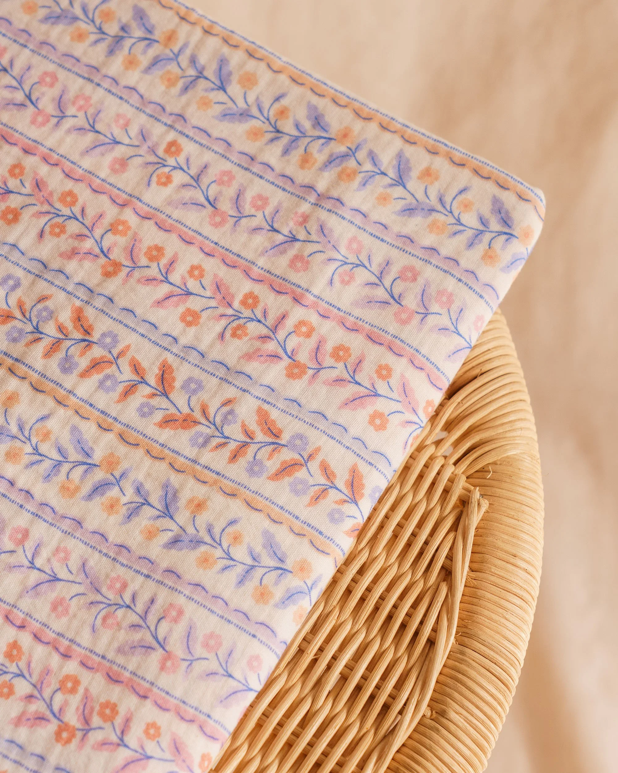 Double gauze / Floral Stripe Print