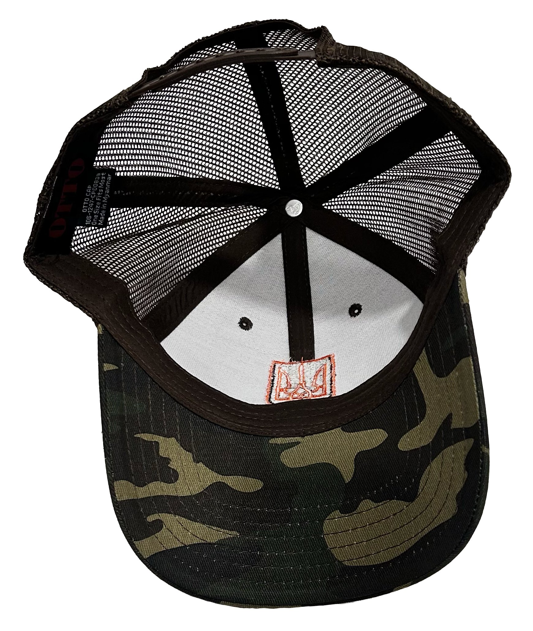 Orange Tryzub Camo Trucker Hat Ukraine DUH VOLI duhvoli