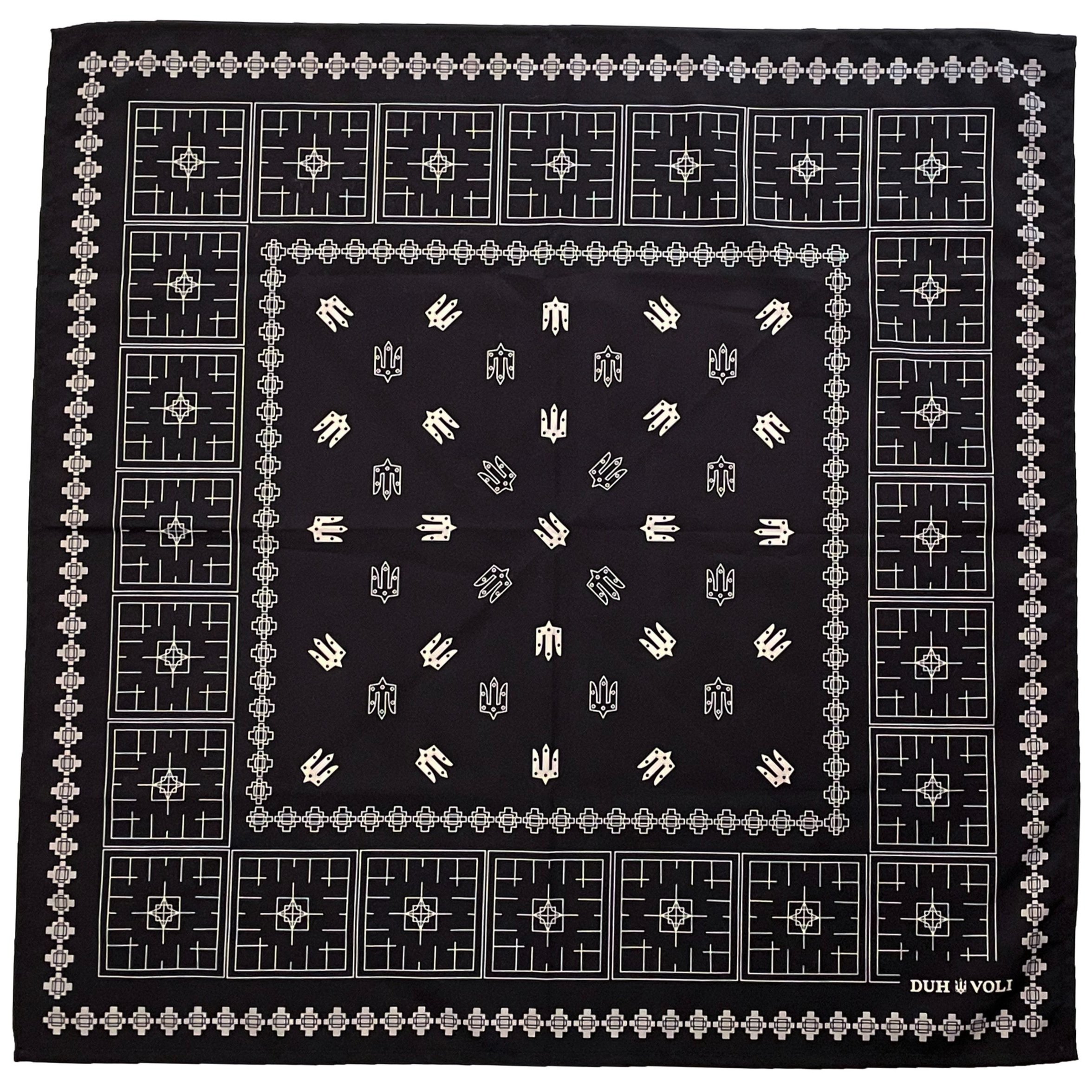 CHORNE Bandana - Ukrainian design by DUH VOLI. DuhVoli. United 24. U24.