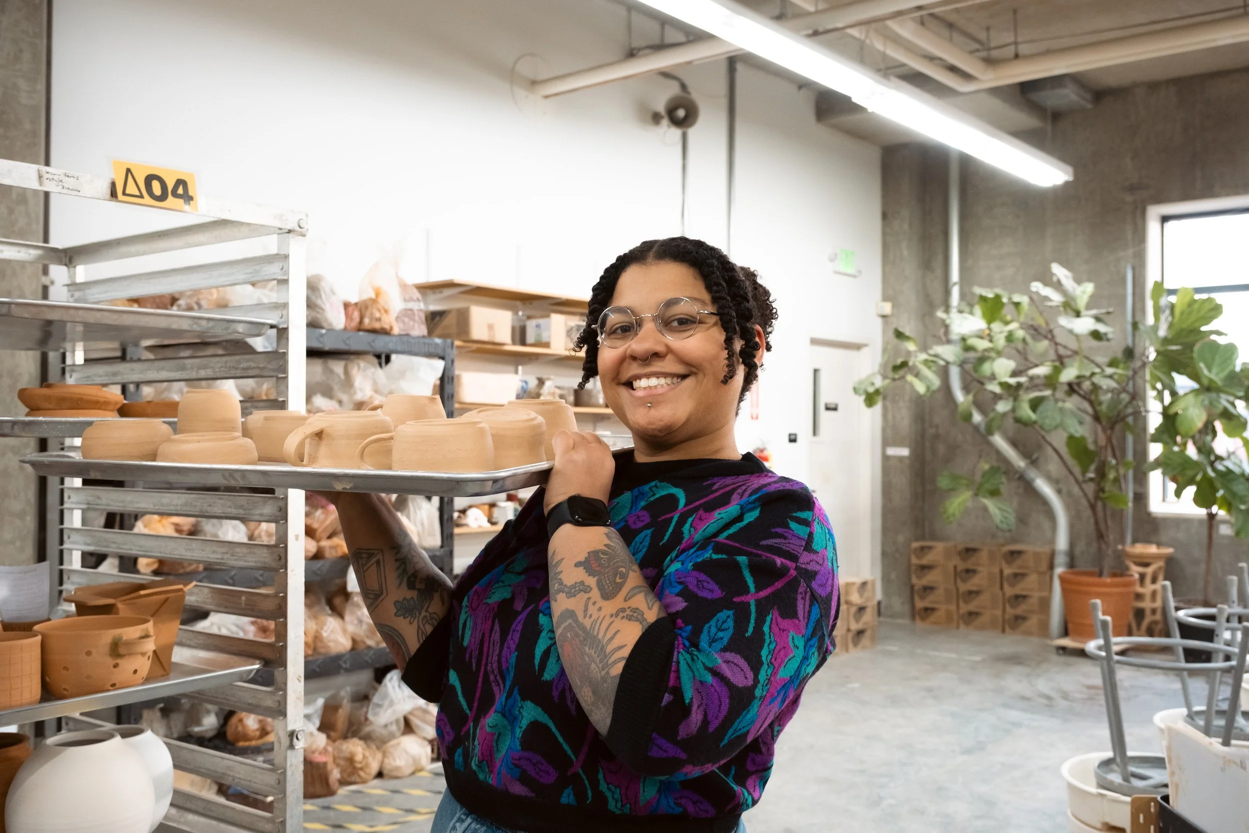 Alex Maldonado, studio technician and instructor at Reclaim Clay Collective