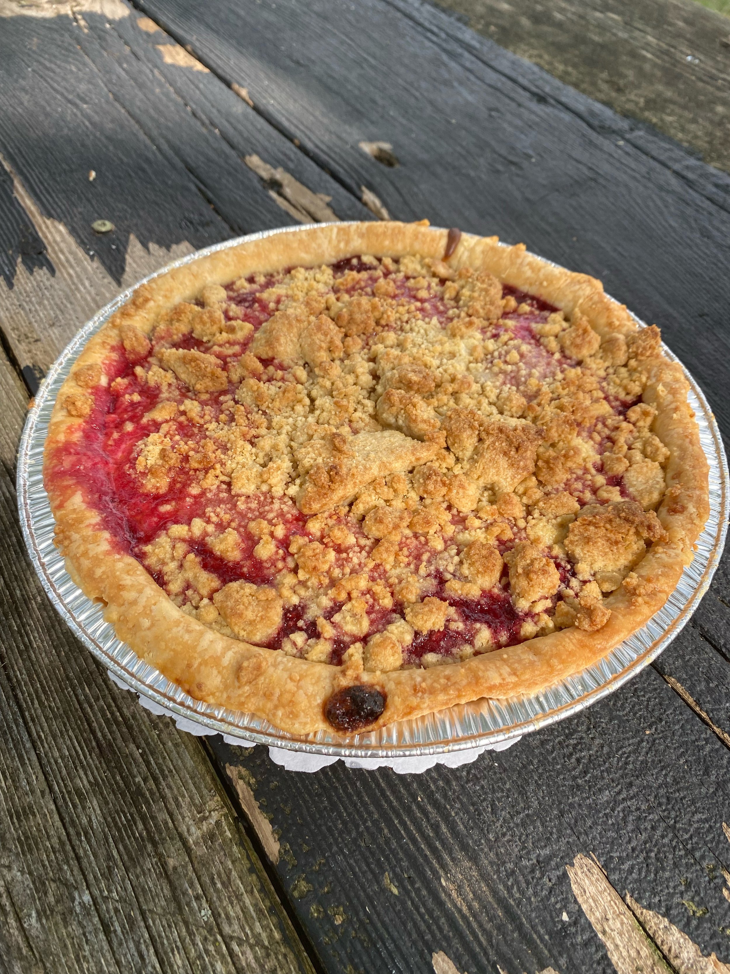 Raspberry cream cheese pie