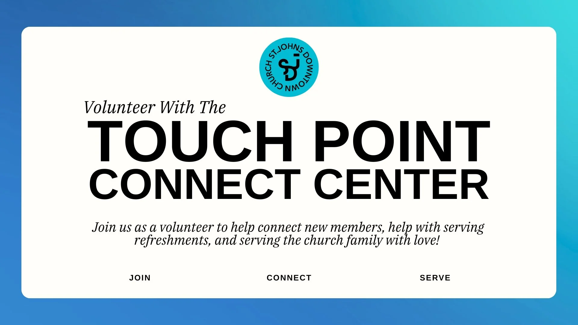 Volunteer at Touch Point Center — St. John's Downtown Church