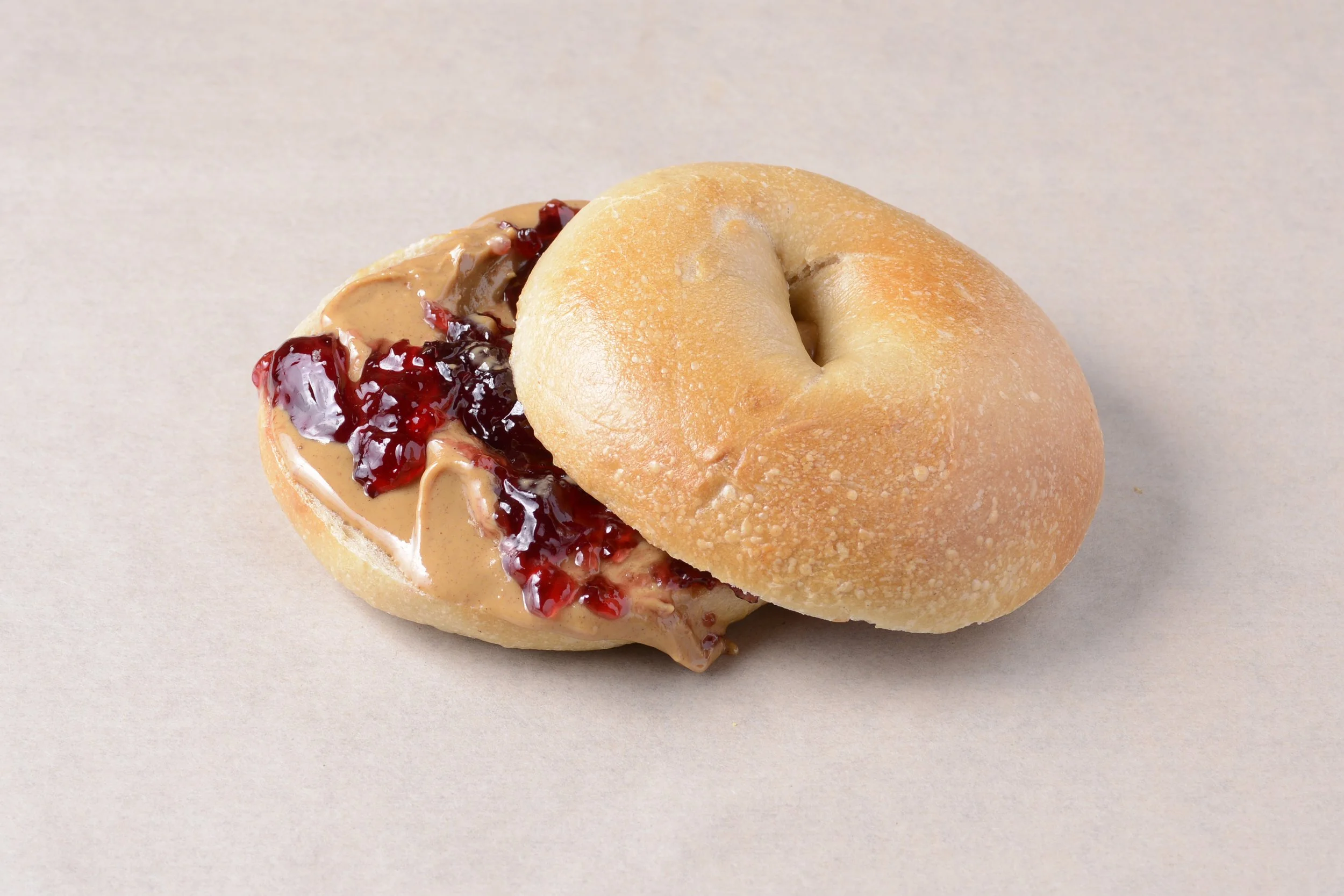 Bagel with Peanut Butter and Jam
