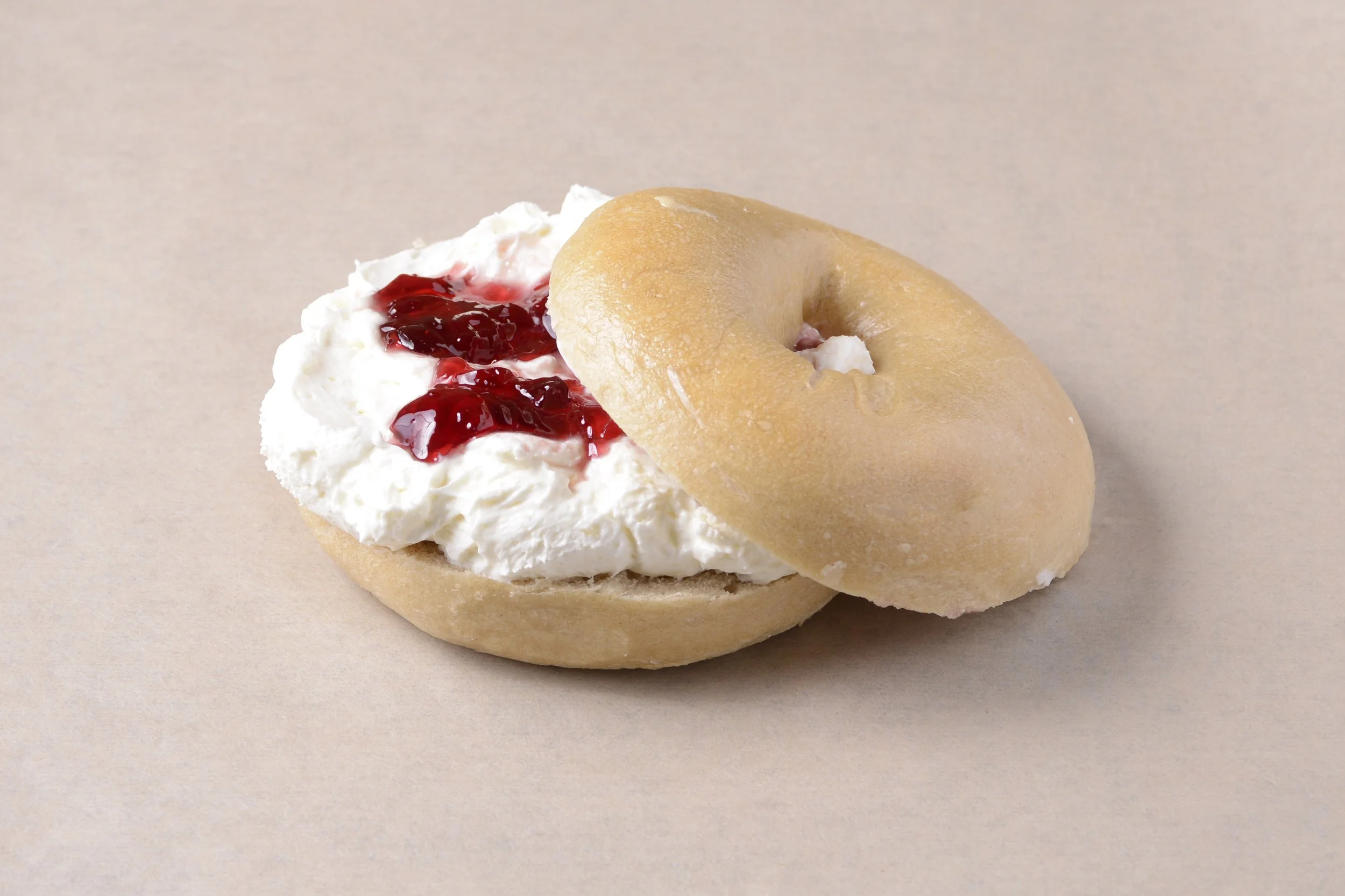 Bagel with Cream Cheese and Jam