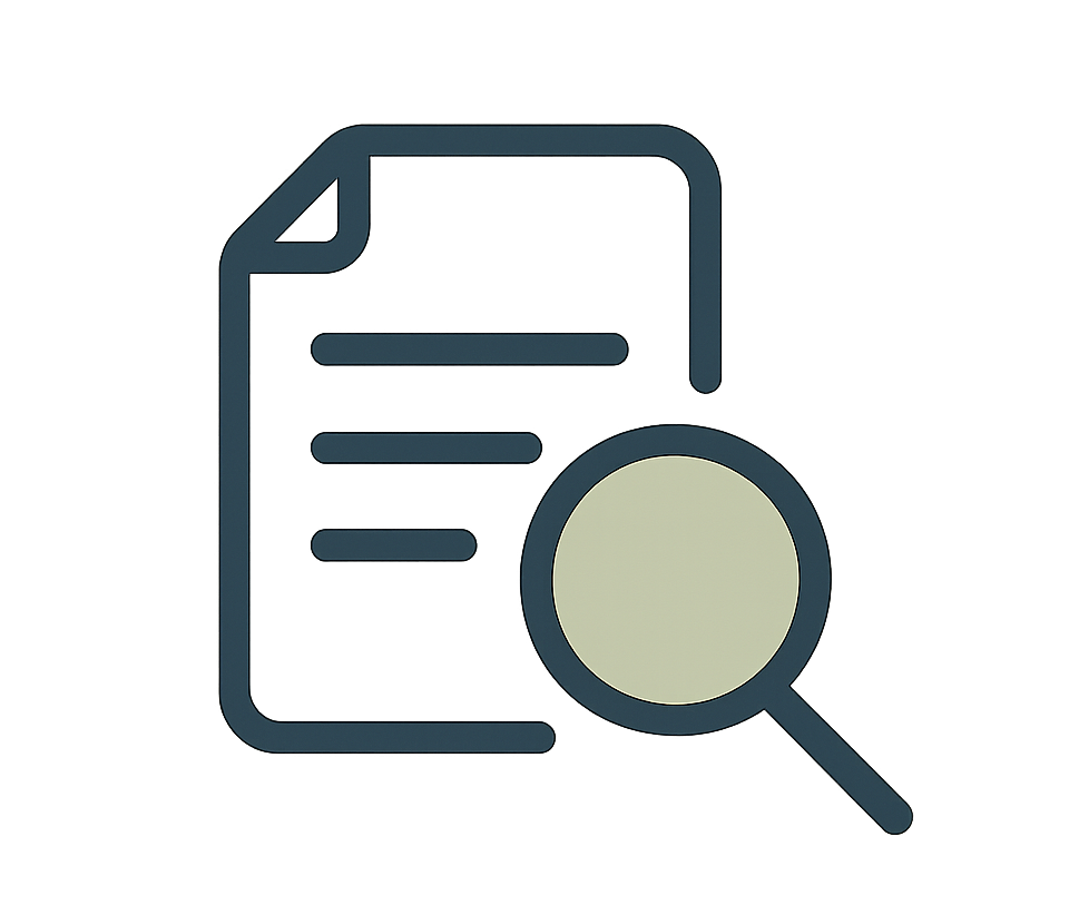 Illustration of a paper with a magnifine glass