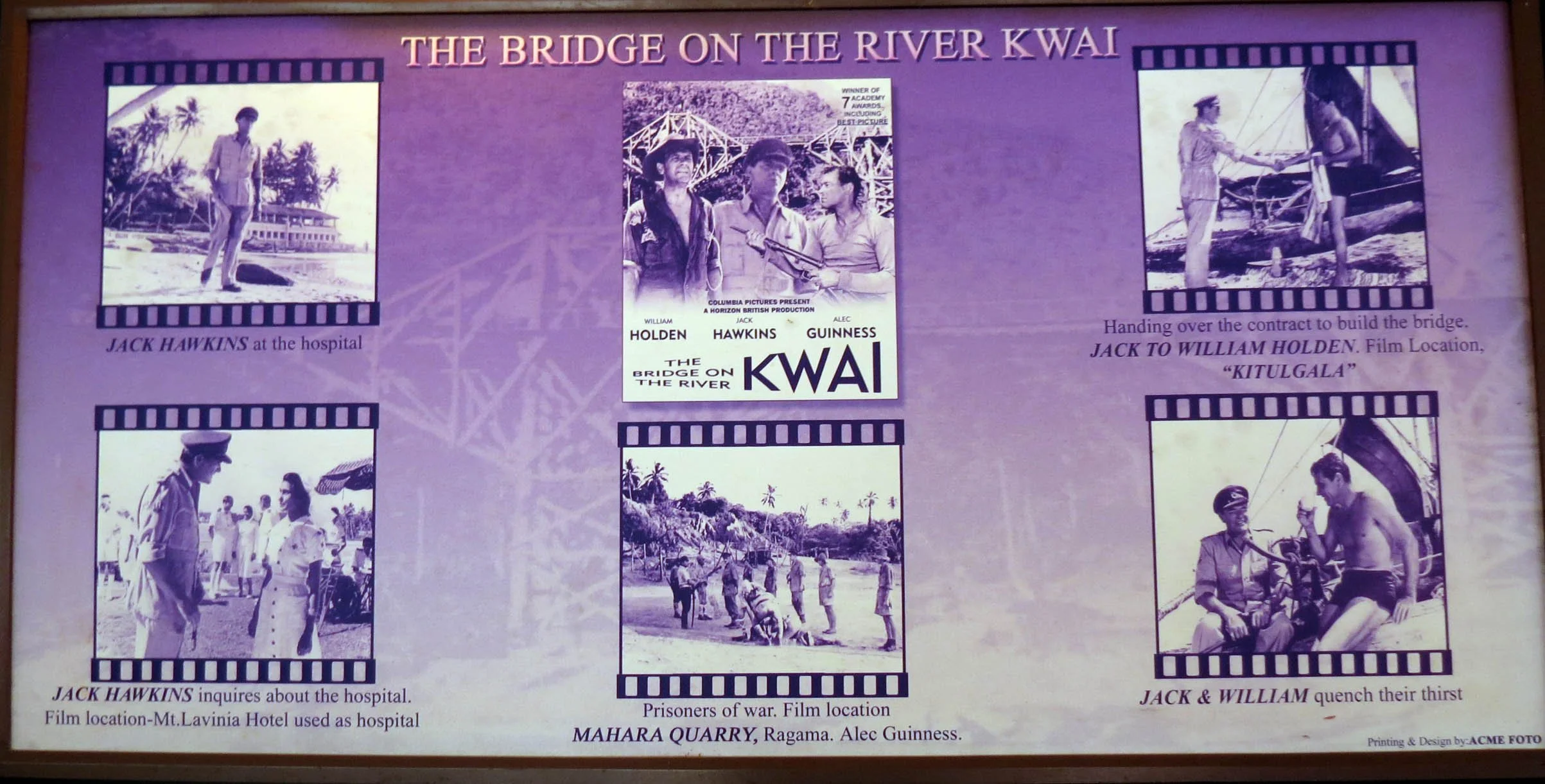 We stayed in the same room as William Holden!!!!  He lived at this lodge while they were filming "The Bridge Over the River Kwai"
