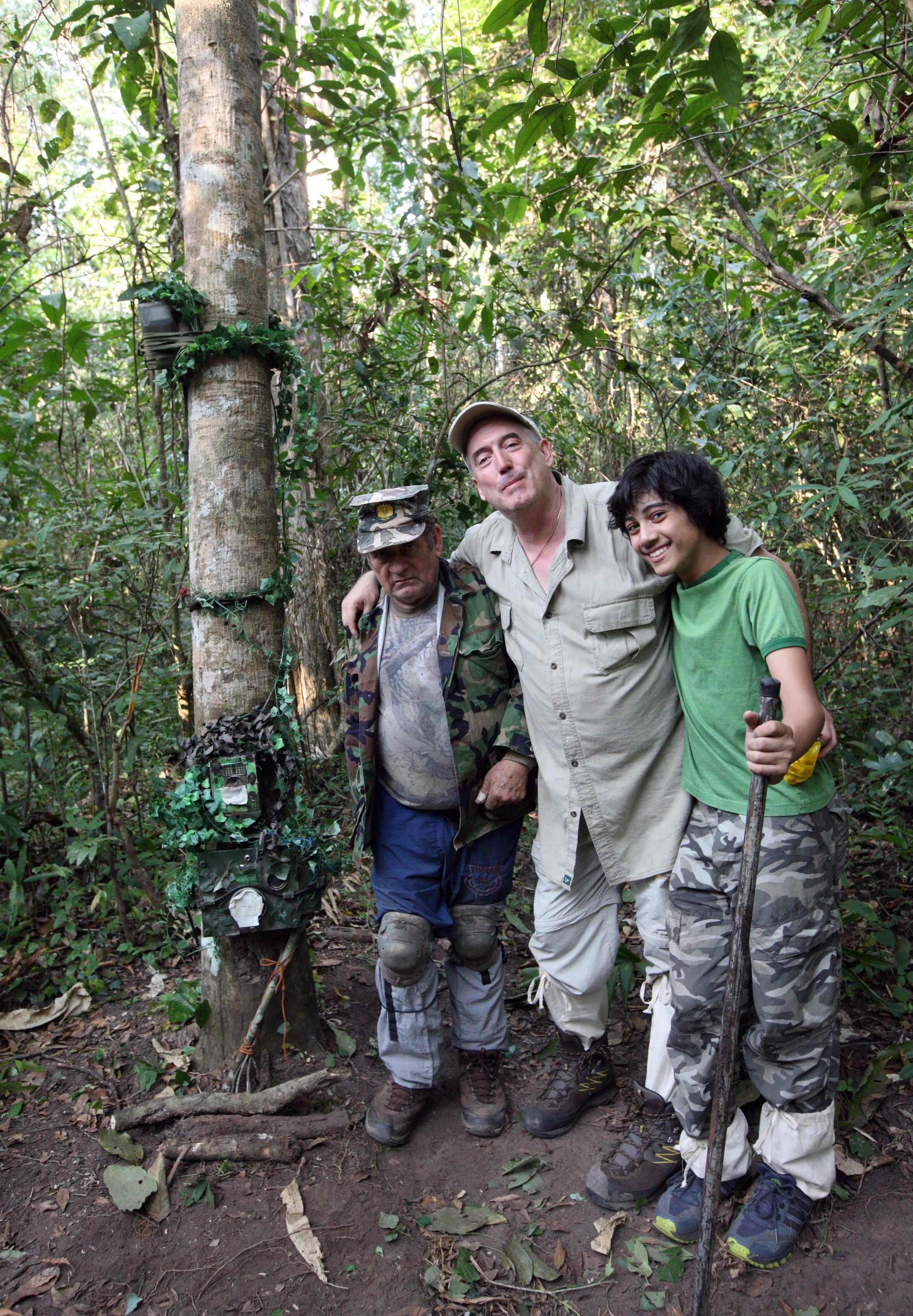 Celebration after setting our last camera trap.
