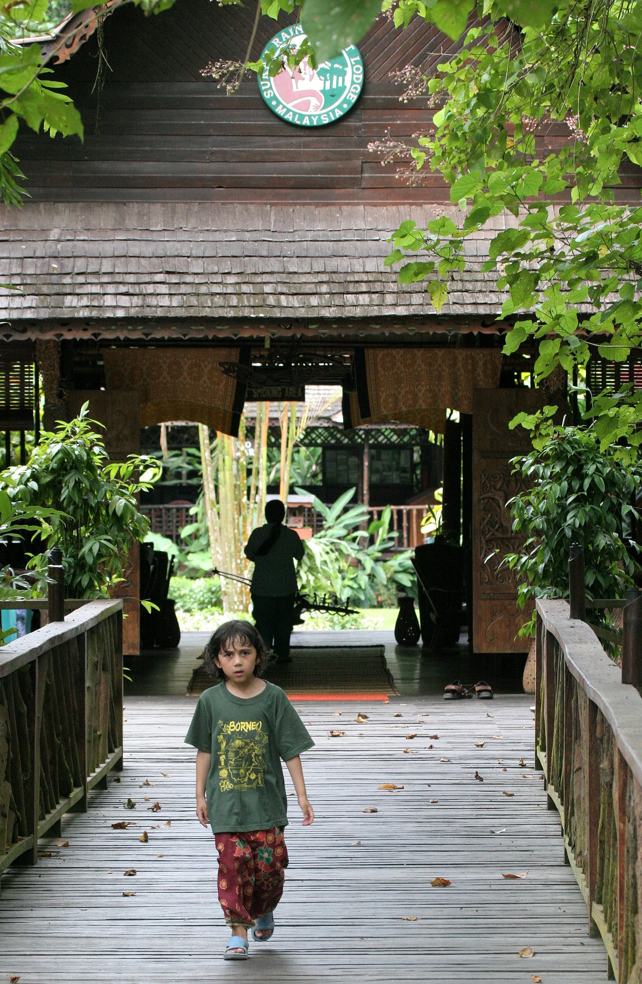 KINABATANGAN RIVER BORNEO - SUKAU RAINFOREST LODGE HANGING.JPG