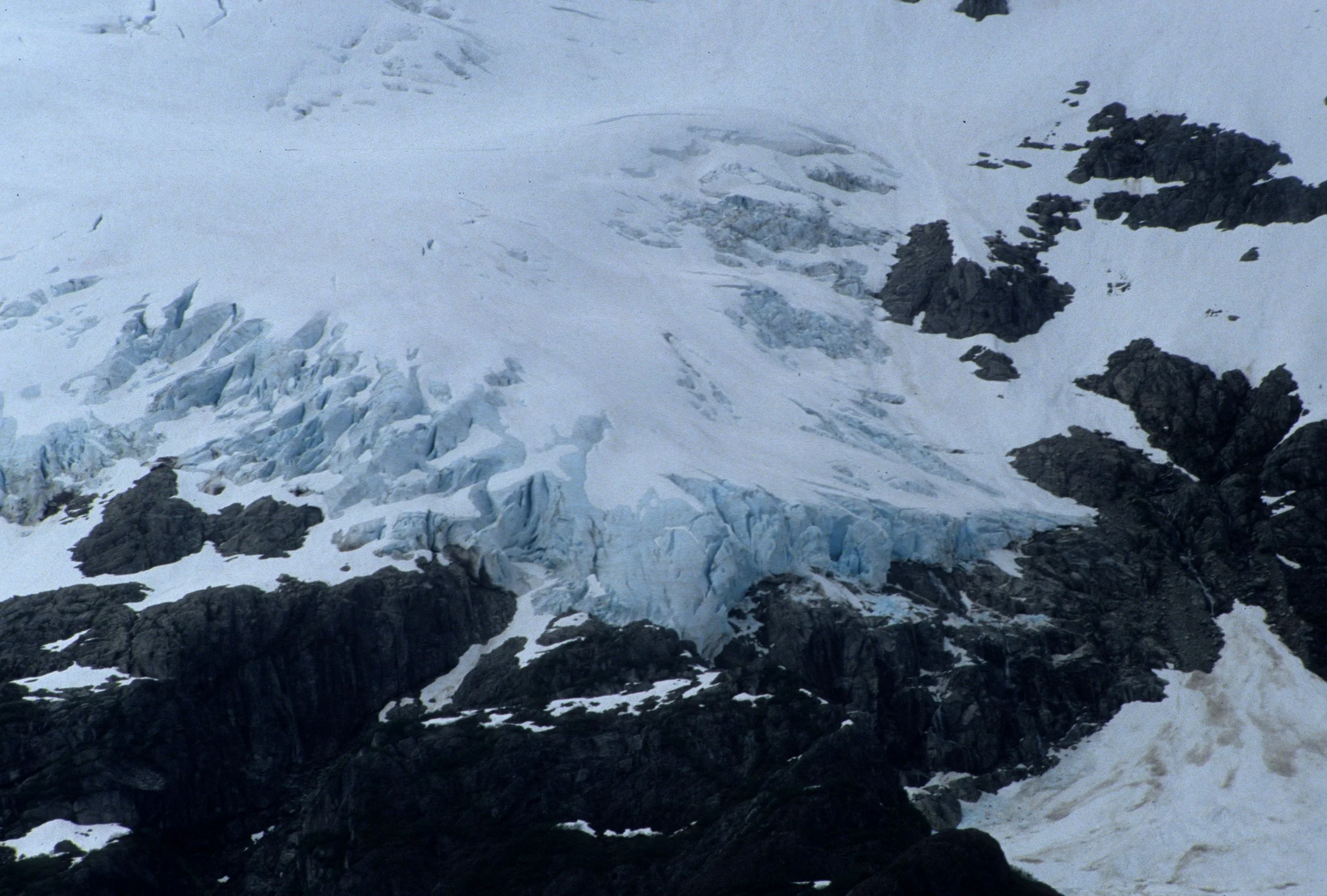 ALASKA - INSIDE PASSAGE - HANGING GLACIER WITH MORAINE. A.jpg