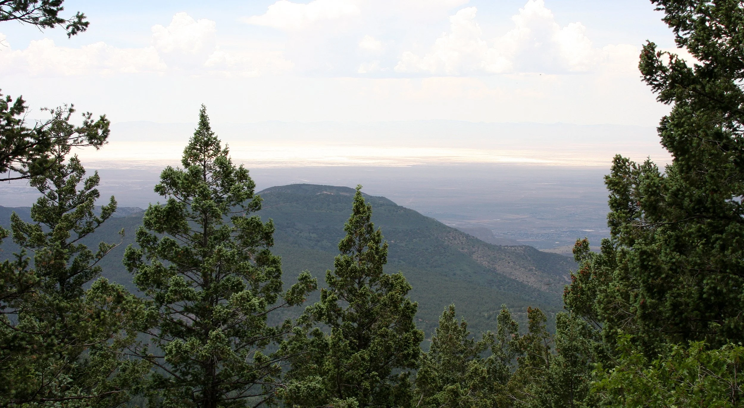 SACRAMENTO MOUNTAINS NEW MEXICO - VIEW OF WHITE SANDS NATIONAL MONUMENT AND AREA.JPG