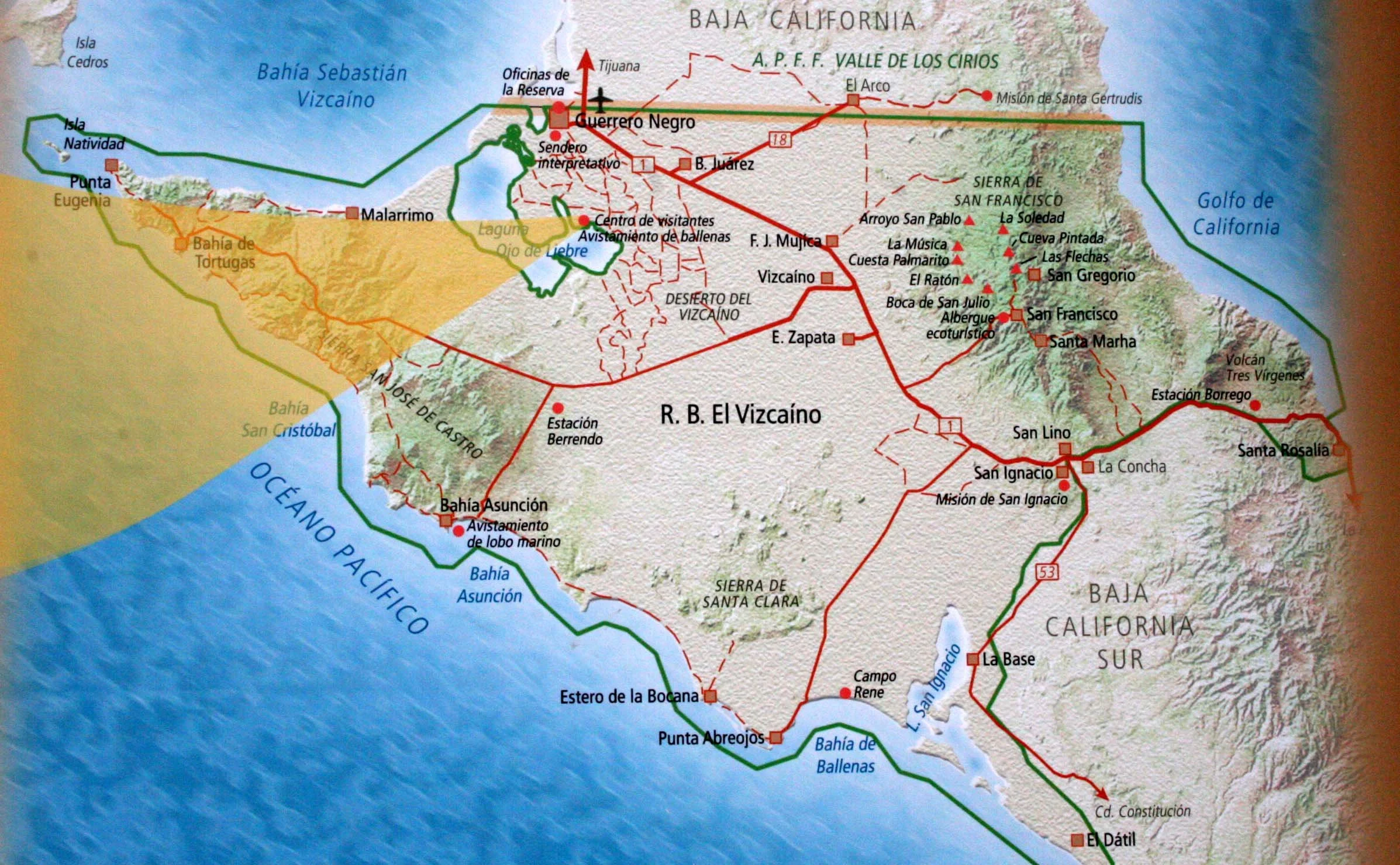 VIZCAINO BIOSPHERE RESERVE BAJA MEXICO - MAP.JPG