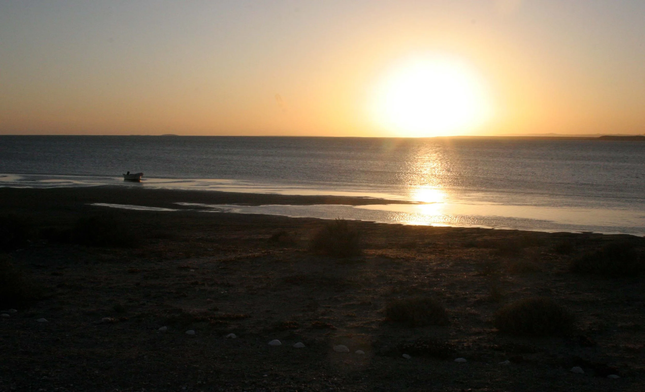 SAN IGNACIO LAGOON BAJA MEXICO - SUNSET ON THE LAGOON.JPG