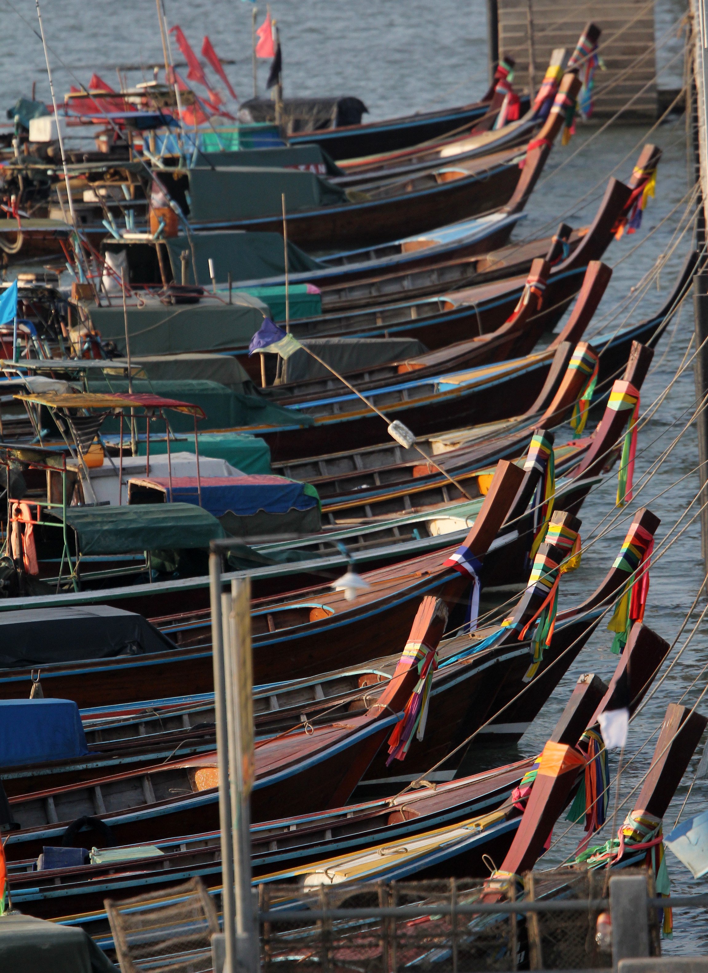 Fishing fleet moored in one of the khlongs near Khao Sam Roi Yod