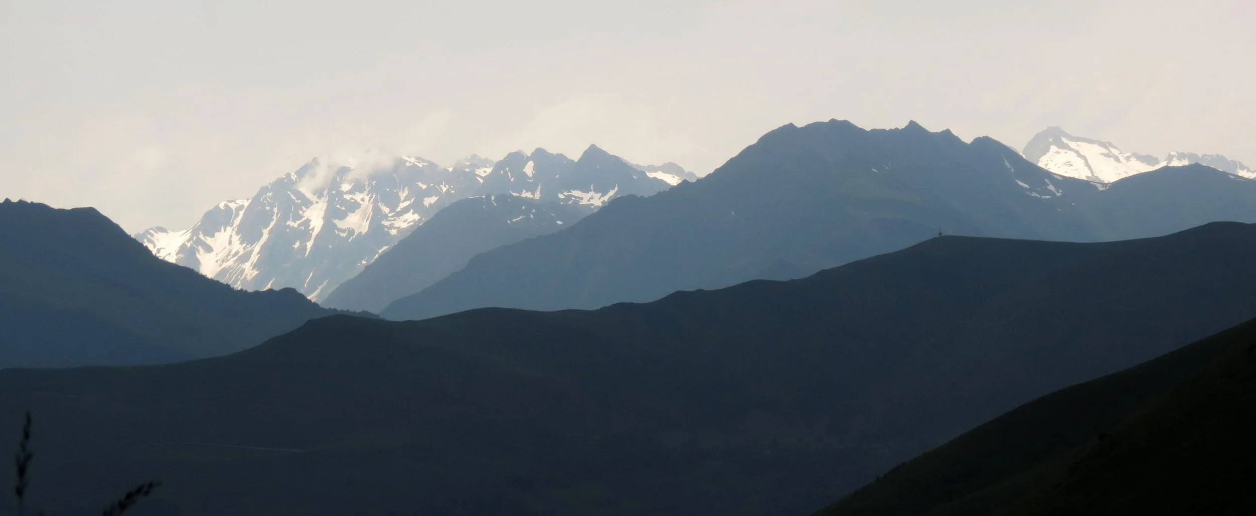 Pyrenees Mountains of Andorra looking north between Spain and France