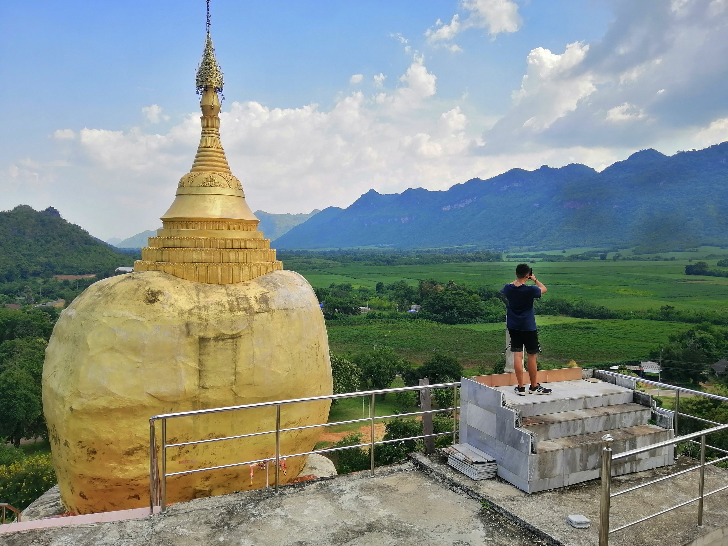 Facsimile of Kyaiktiyo Pagoda, famously known as the Golden Rock, in Mon State, Myanmar. 