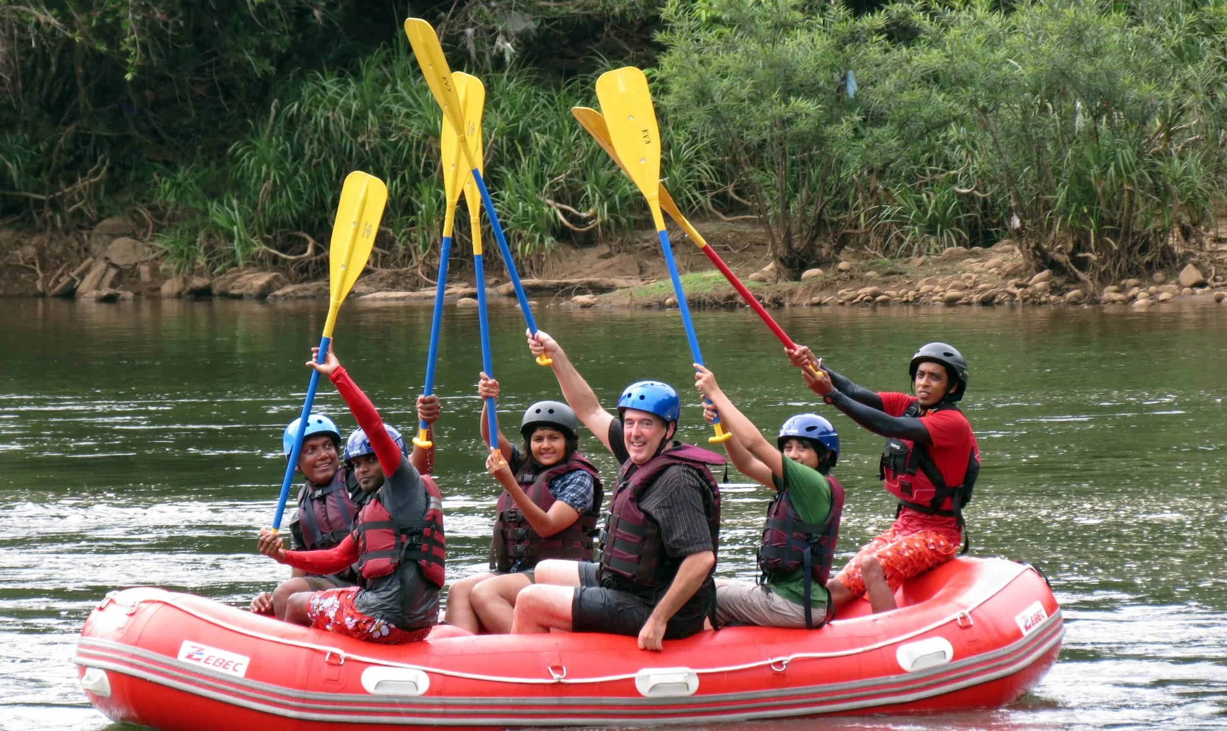 Rafting on the "River Kwai" in Kitulgala NP.  Actually the movie was filmed there