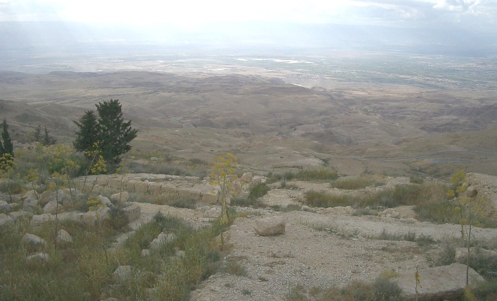 View of the Jordan River Valley and Israel from Mt Nebo