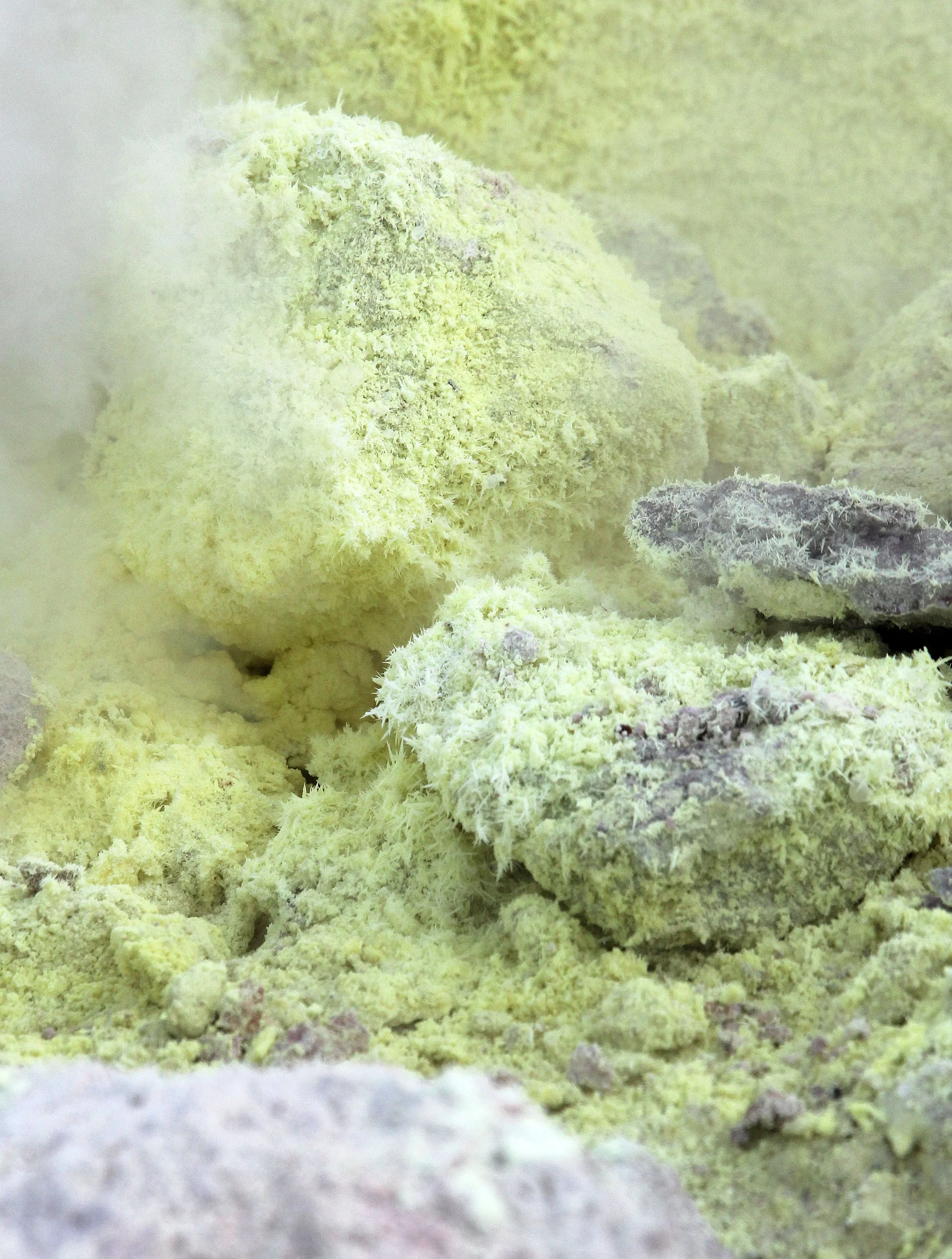 Sulfur filled fumarole at Mt. Iwo.