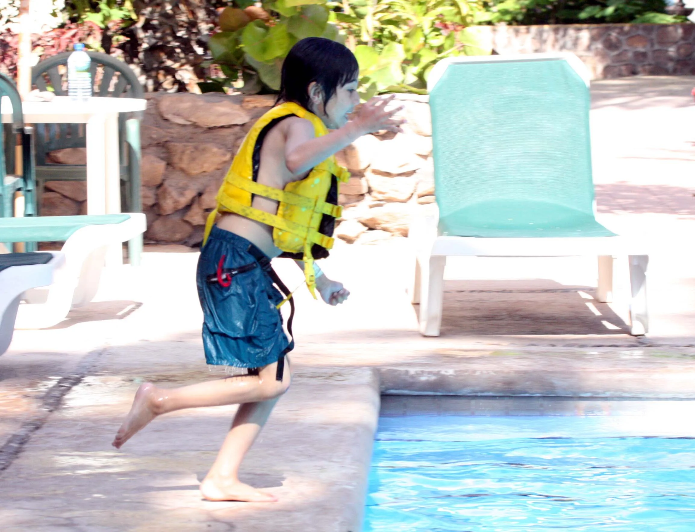 LORETO BAJA MEXICO - COKIE'S FIRST JUMP IN TO A POOL (5).JPG