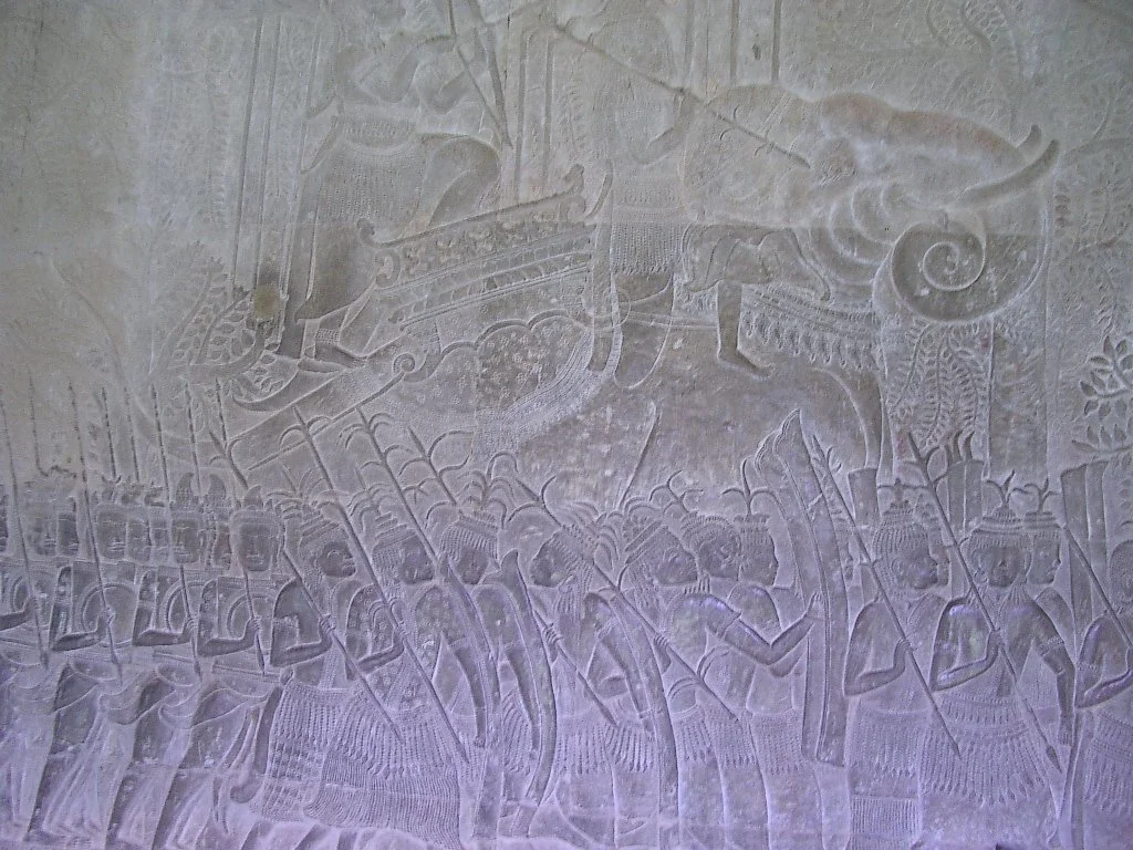 ANGKOR - ANGKOR WAT TEMPLE - BASS RELIEFS - CAMBODIA .JPG