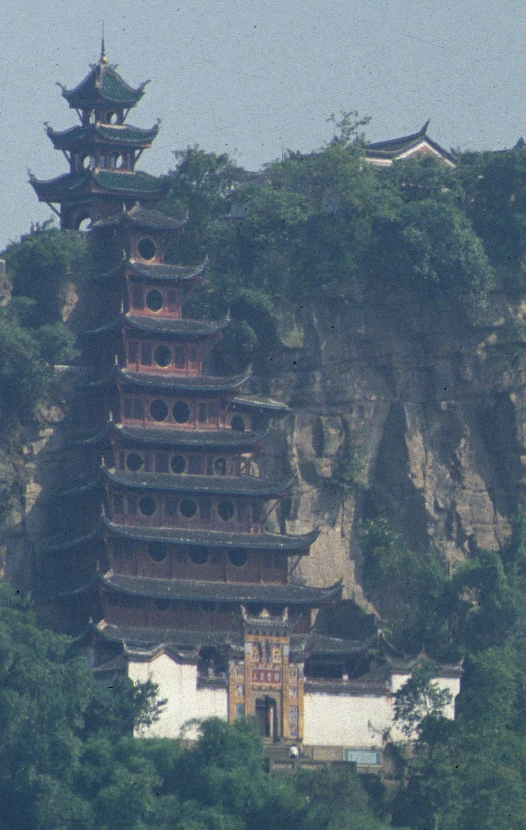 YANGTZE RIVER  - THREE GORGES CRUISE - TEMPLE ON MOUNTAIN A.jpg