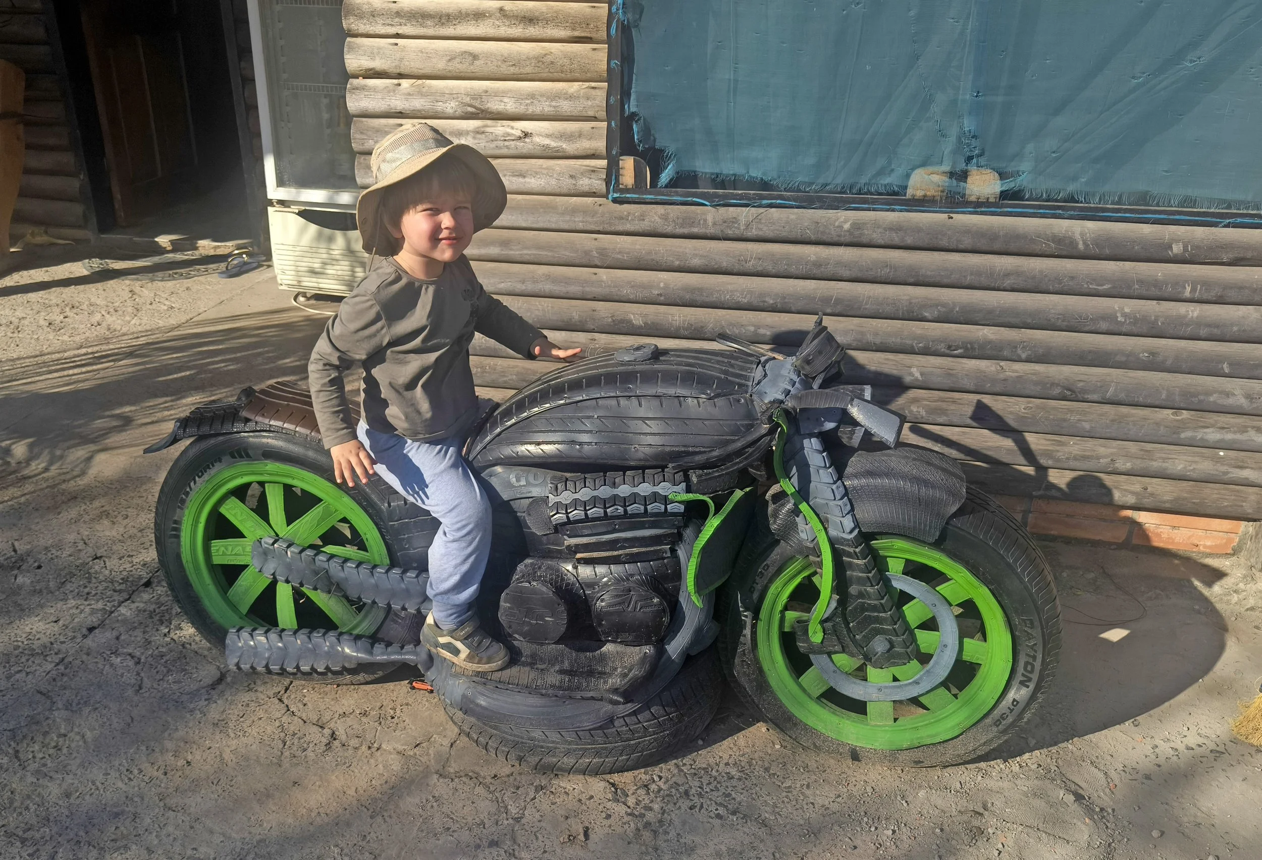 Toby and his ride in Loma Plata