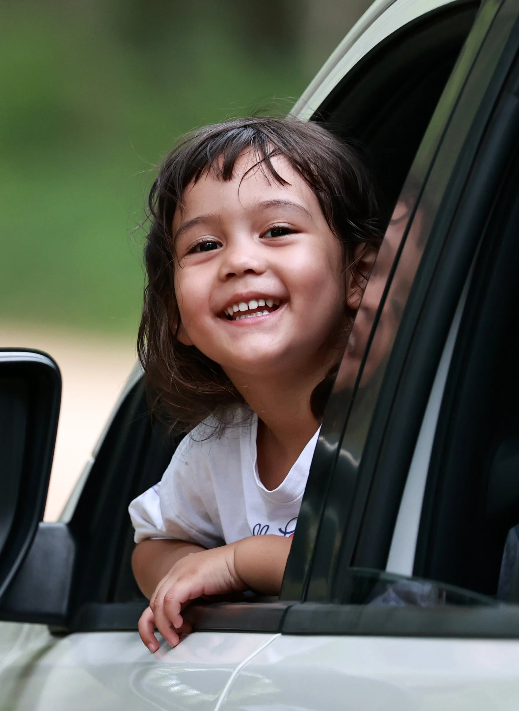 My Liana smiling at daddy in Huai Kha Khaeng.